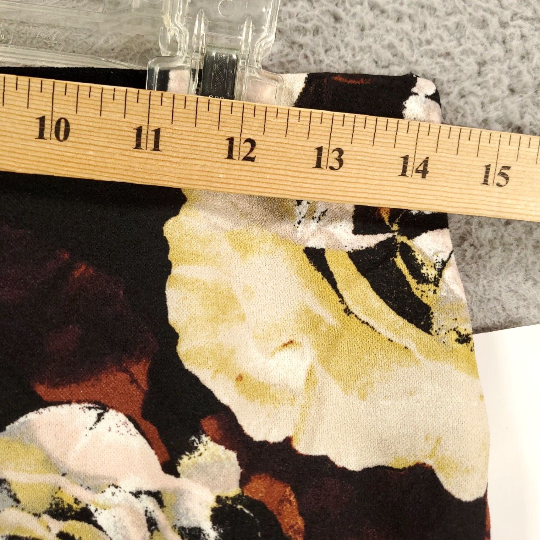 Vintage ASHRO Skirt Women S Black Floral Pencil Pull On Stretchy NWT Size 28" / US 6 / IT 42 - 2 Thumbnail