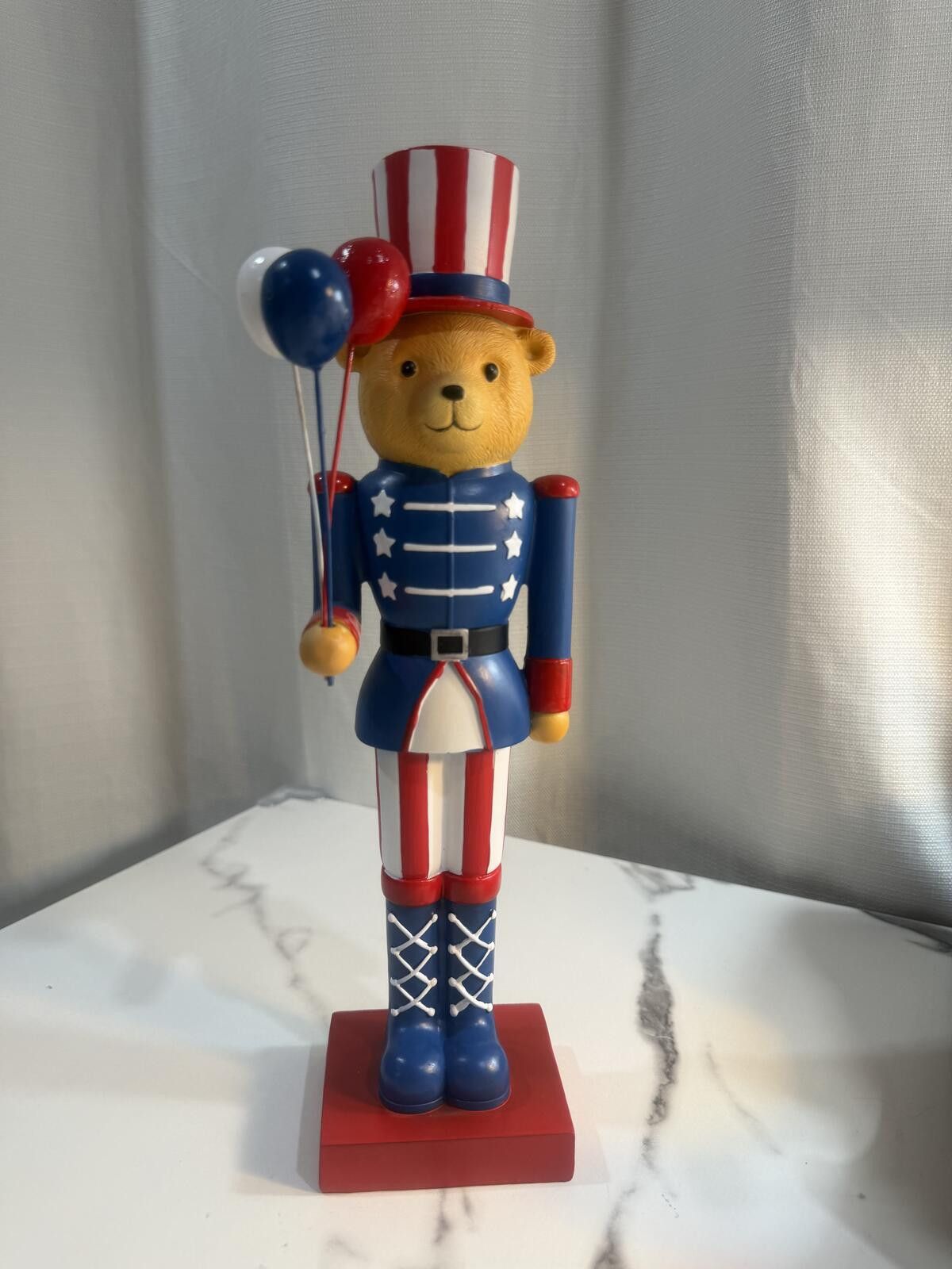 Franklin & Marshall Patriotic Nutcracker Teddy Bear Holding ballons 15 Size ONE SIZE - 1 Thumbnail