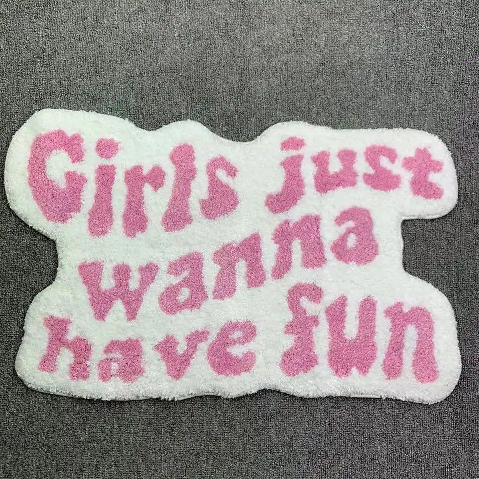 Designer Irregular Shaped Pink Letters Individual Aesthetic Carpet Size ONE SIZE - 1 Thumbnail