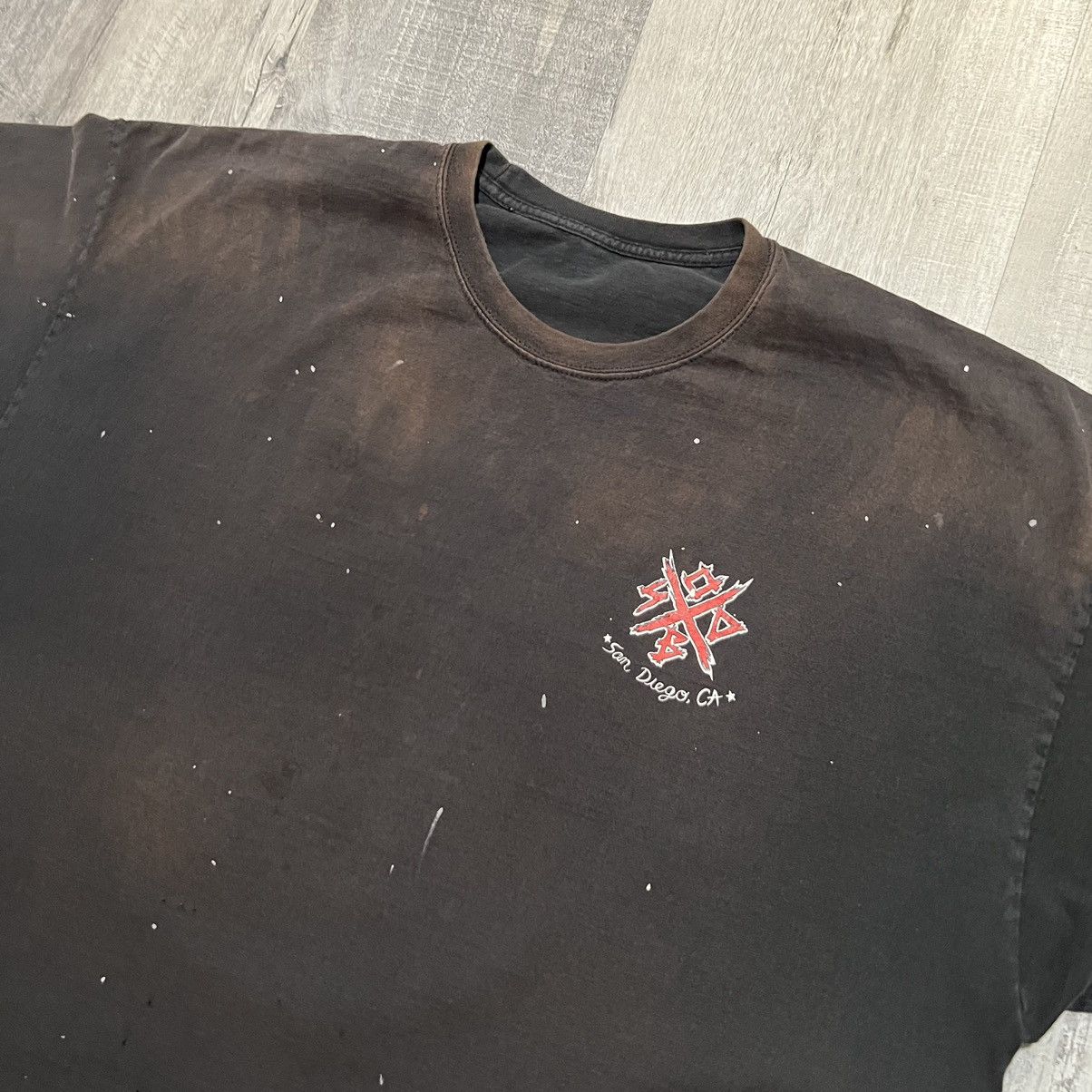 American Apparel VTG Hodads San Diego Distressed Faded Black Hot Rod Tee Size US XXL / EU 58 / 5 - 4 Thumbnail