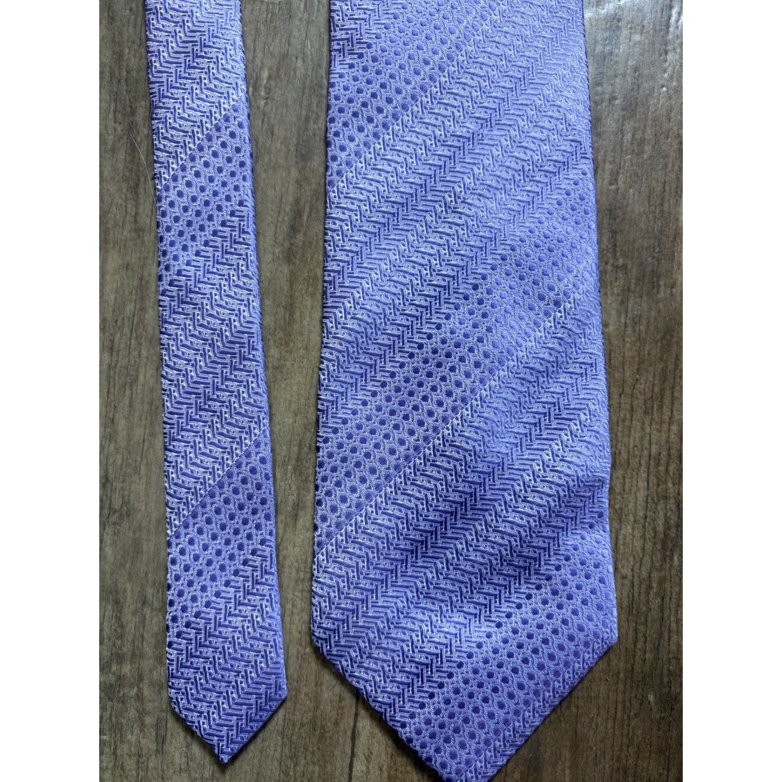 Vintage ROWAYWA Tie Purple 100% Silk Handmade 4" Wide High End Men Designer Silk Tie Size ONE SIZE - 2 Thumbnail