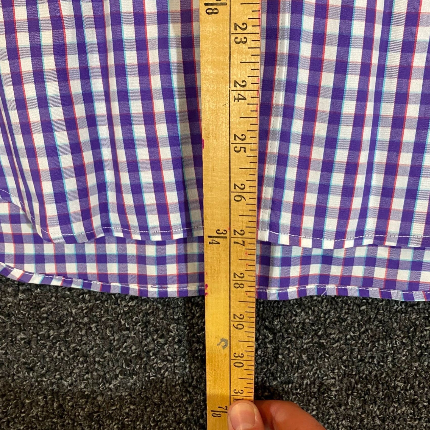 Robert Graham VINTAGE Robert Graham X Shirt Mens XL Purple White Plaid Button Up Dress Outdoors L/S Size 46R - 5 Thumbnail
