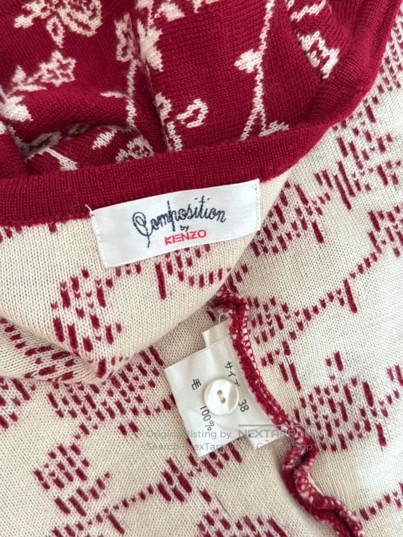 Kenzo Kenzo Chestnut red floral double-breasted knit vest Size XS / US 0-2 / IT 36-38 - 9 Thumbnail