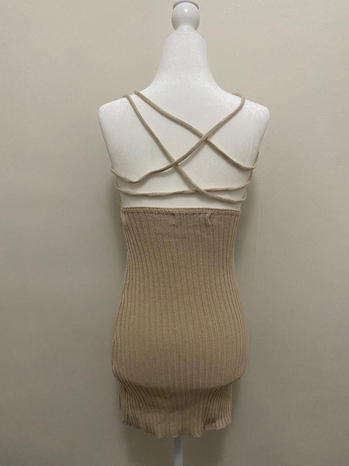 Bershka BERSHKA Lace-Up Back Crochet Knit Mini Dress (X-SMALL) Size XS / US 0-2 / IT 36-38 - 7 Thumbnail