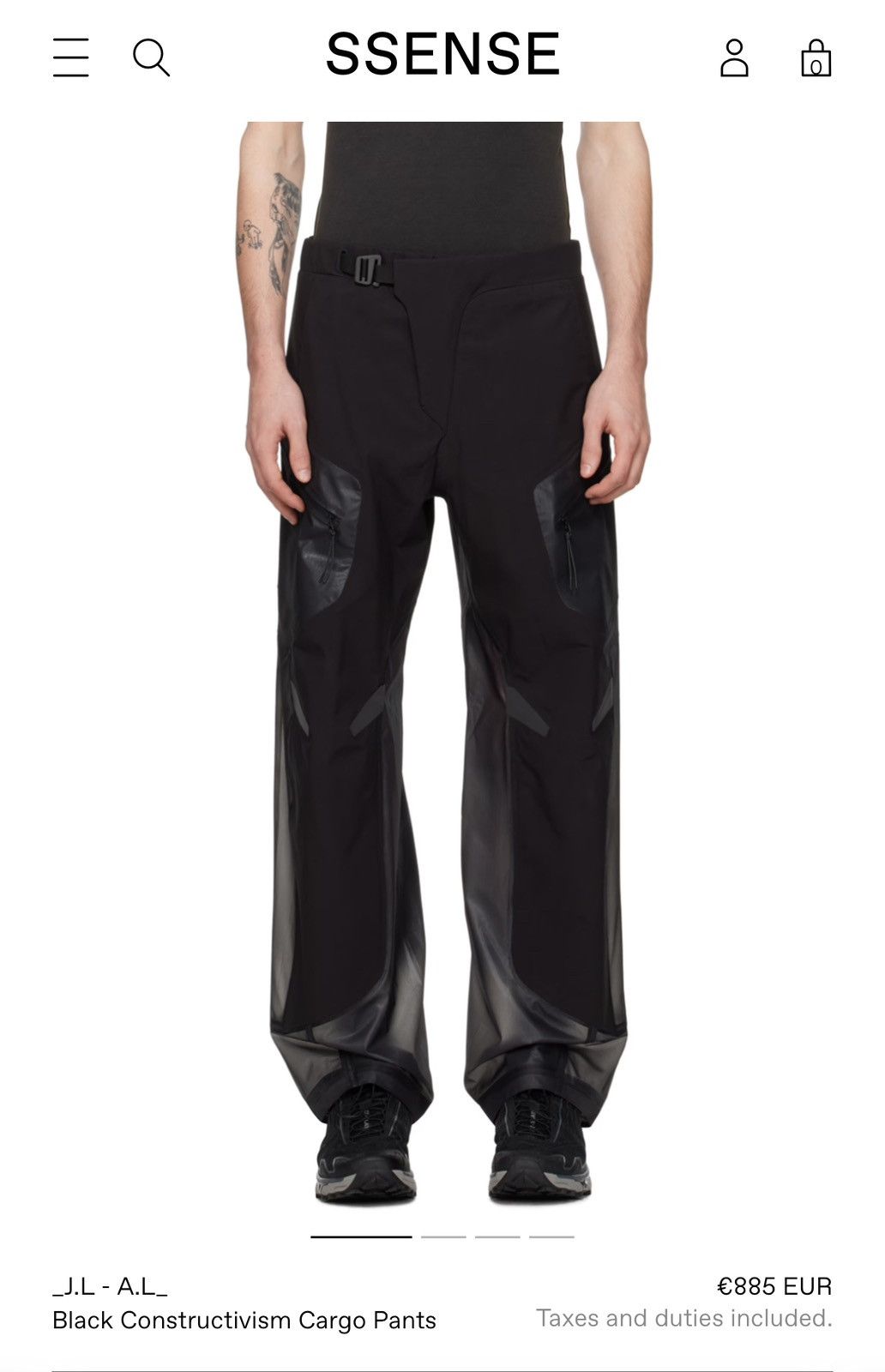 _J.L-A.L_ NEW Black Constructivism Cargo Pants Size US 30 / EU 46 - 8 Thumbnail