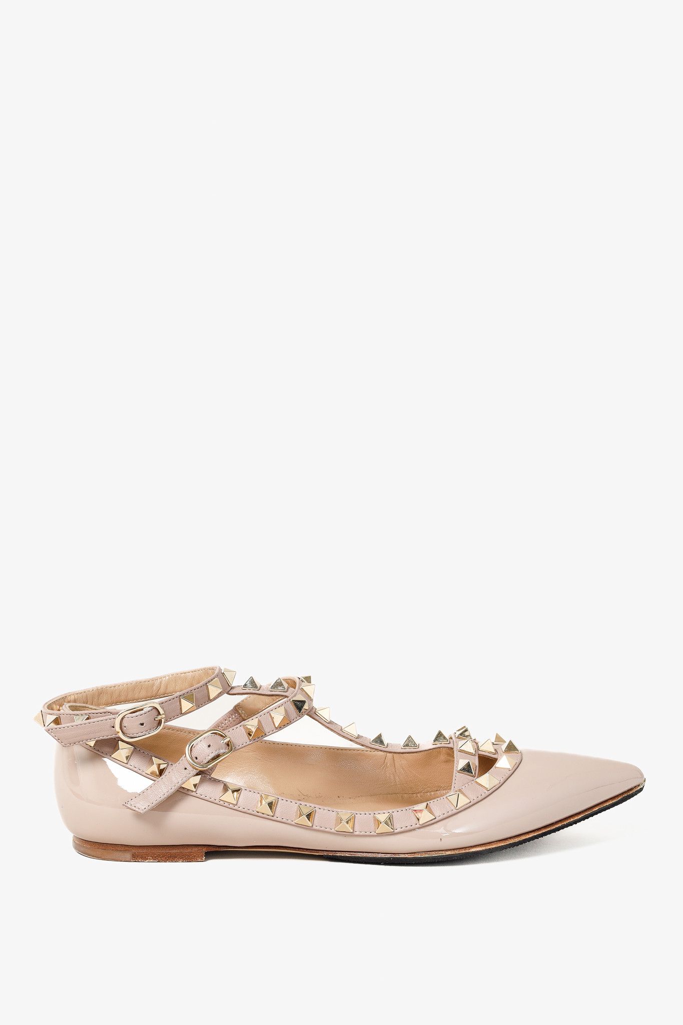 Valentino Valentino Garavani Rockstud Patent Ankle Strap Flats Size US 6.5 / IT 36.5 - 1 Thumbnail