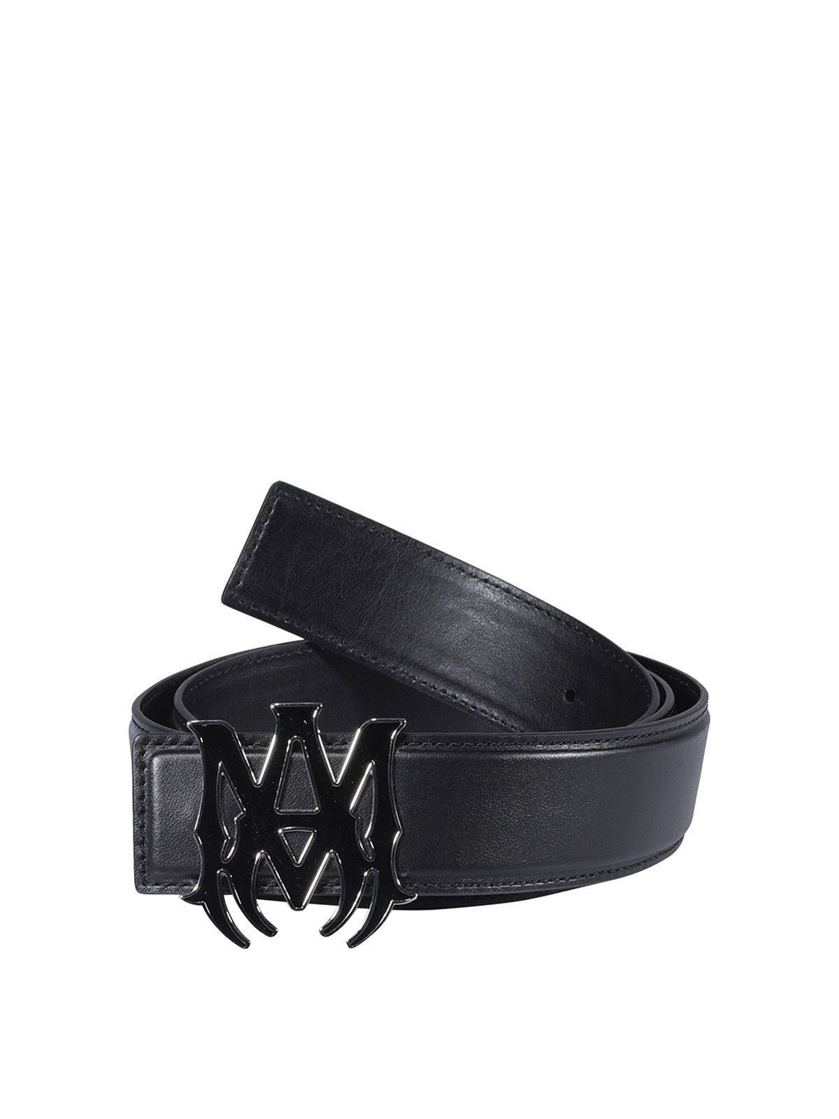 Amiri oc11z0325 Size: 85 / Logo Plaque Belt in Black Size 34 - 1 Thumbnail