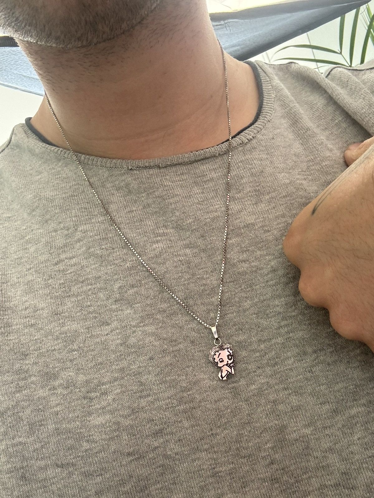 Jewelry Betty Boop Silver 925 Chain Rare Personalized Cartoon Size ONE SIZE - 4 Thumbnail