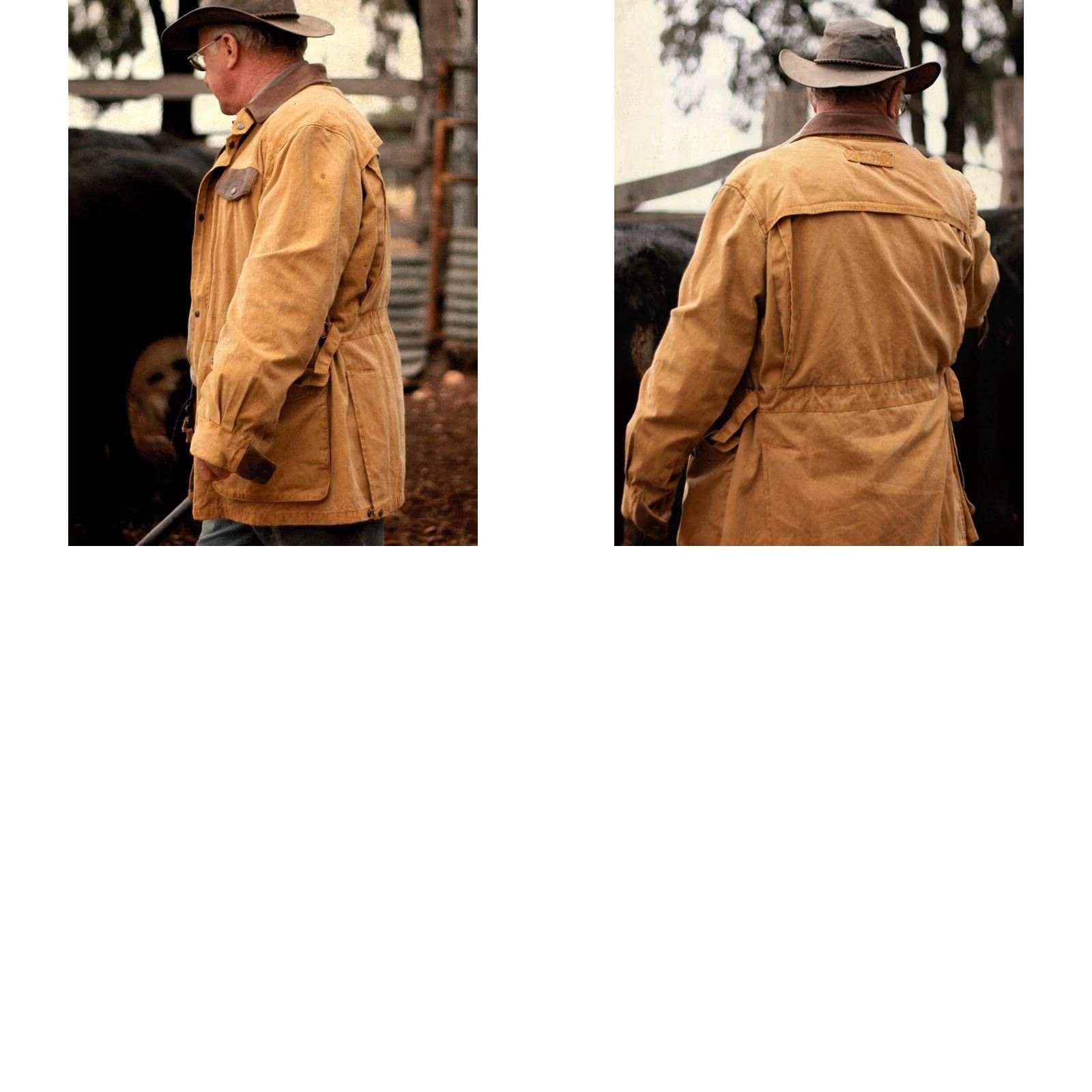 Vintage Kakadu Traders Australia Pilbara Jacket in Mustard Canvas with Brown Leather Collar 3J02 Men's L Jacket Size US L / EU 52-54 / 3 - 9 Thumbnail