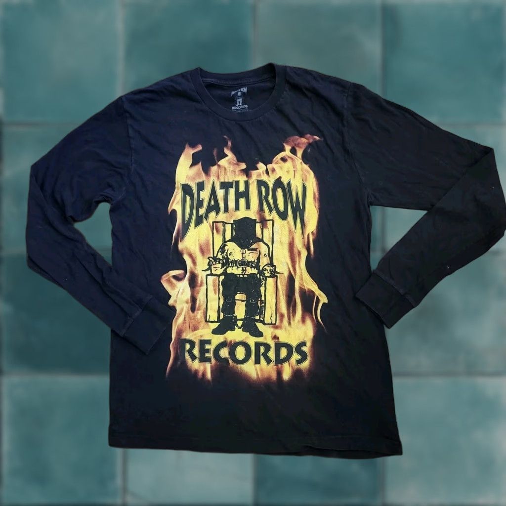 Ripple Junction Death Row Records Mens Medium Long Sleeve Black Graphic Hip Hop T Shirt Size US M / EU 48-50 / 2 - 1 Thumbnail