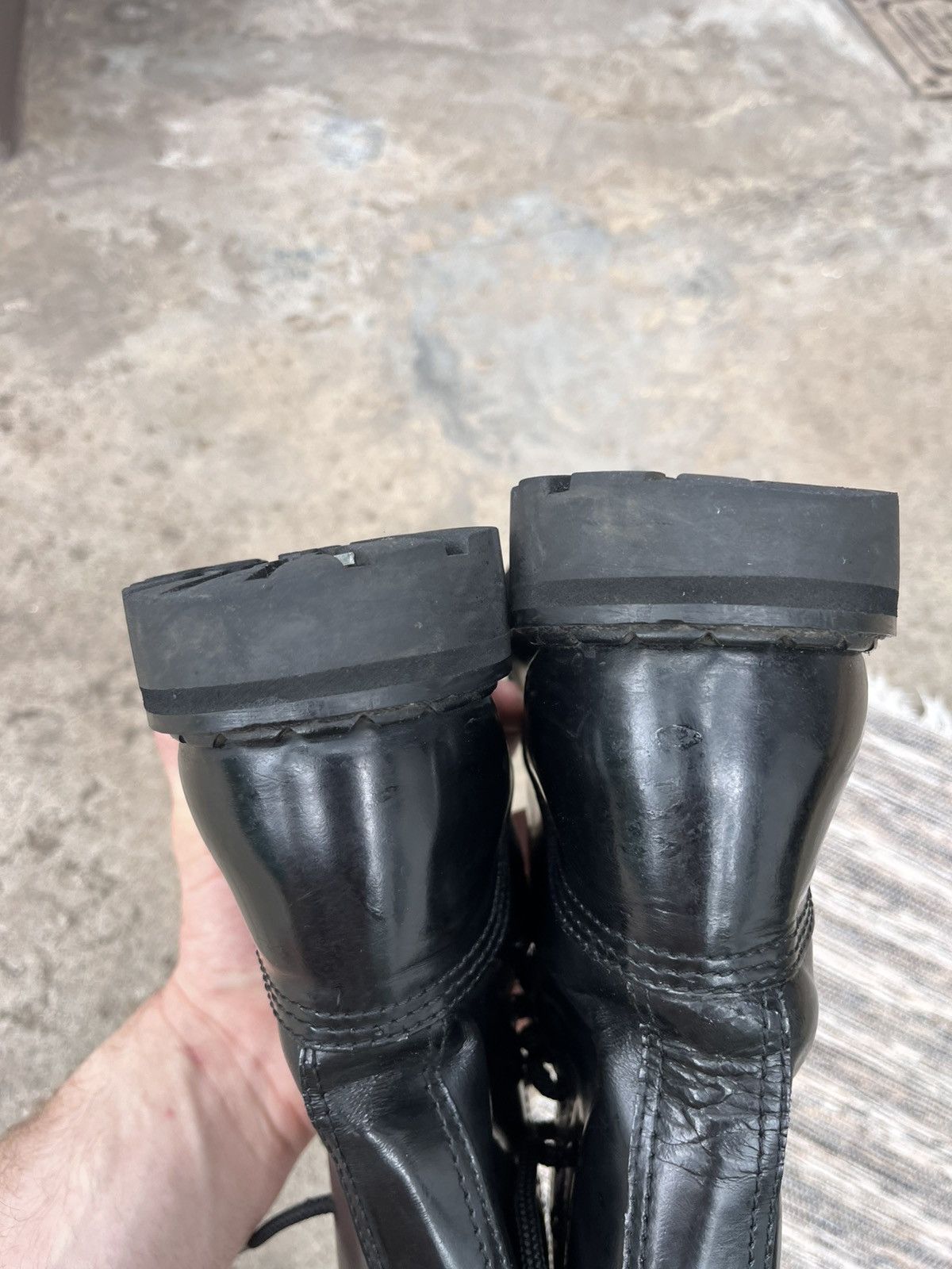 New Rock Vintage Steel Black Combat High Boots Military Biker Y2K Size US 10.5 / EU 43-44 - 25 Thumbnail