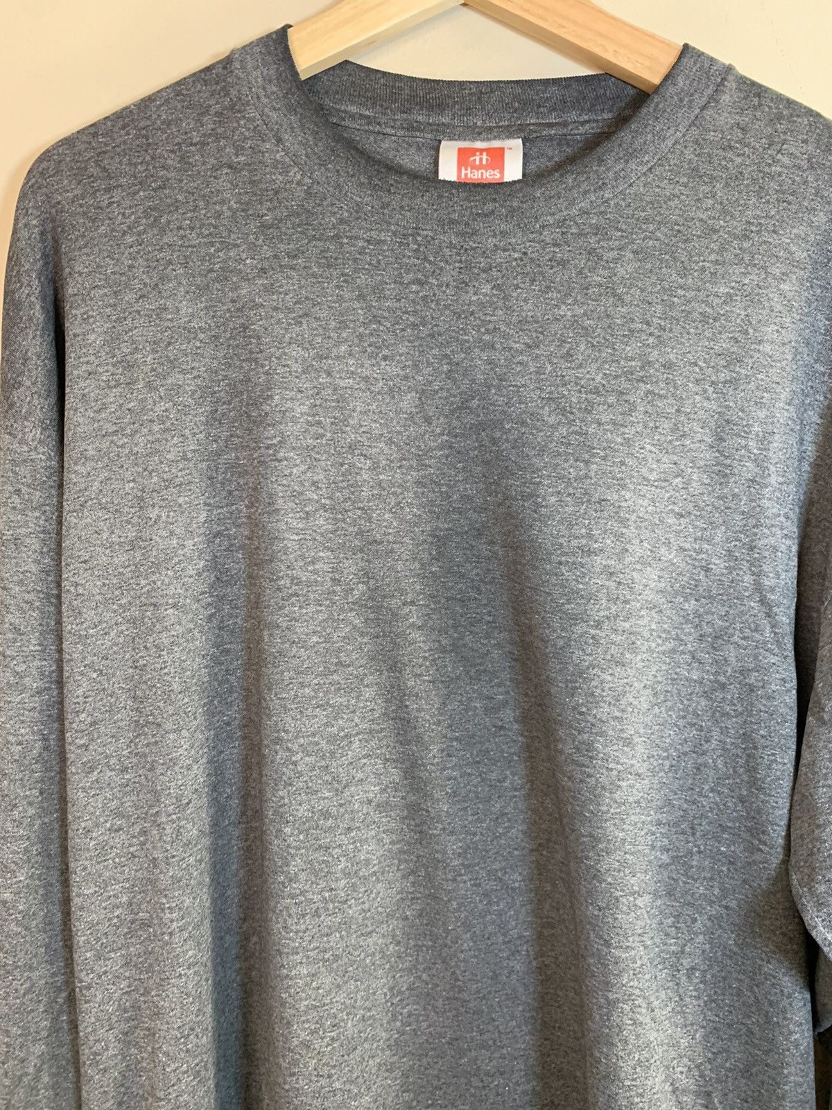 Hanes × Vintage *RARE* Vintage Faded Blank Long Sleeve Mid Collar Shirt - L Size US L / EU 52-54 / 3 - 5 Thumbnail