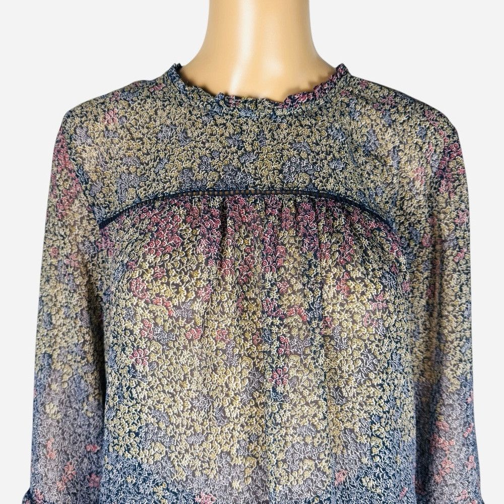 Lucky Brand Lucky Brand Peasant Chiffon Long Sleeve Floral Blouse Size Size XL / US 12-14 / IT 48-50 - 2 Thumbnail