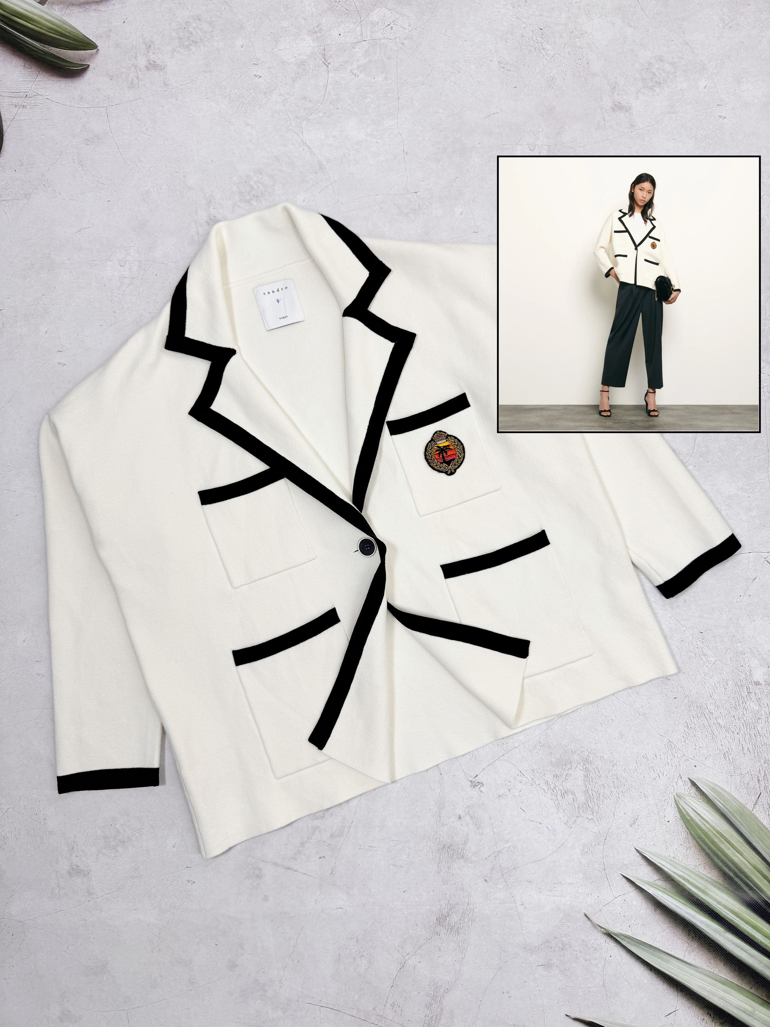 Sandro Paris Blazer Jacket RRP 540$ Oversized Fit - Main Image