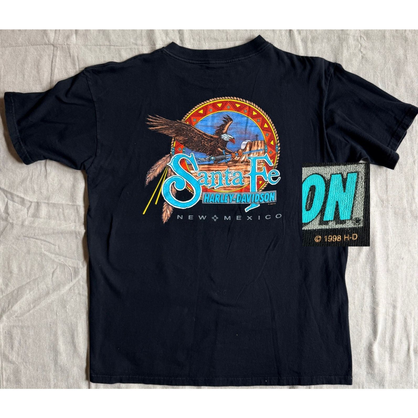 Harley Davidson Vintage Harley Davidson Midnight Rider Tee Large Made in USA Size US XL / EU 56 / 4 - 2 Thumbnail
