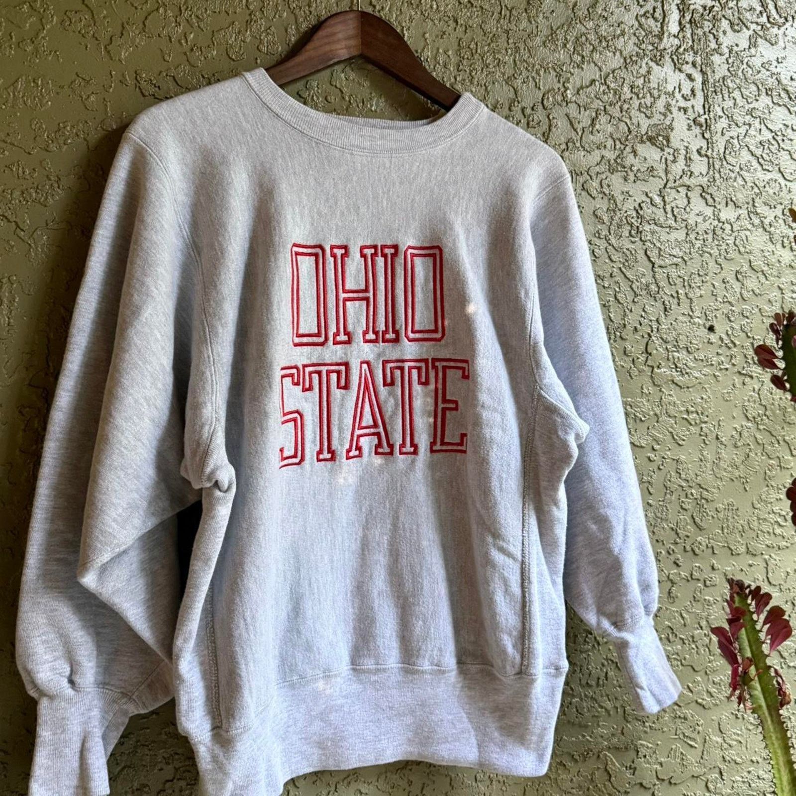 Champion Vintage 90s Ohio State Reverse Weave Men's M Grey Sweatshirt Size US M / EU 48-50 / 2 - 2 Thumbnail