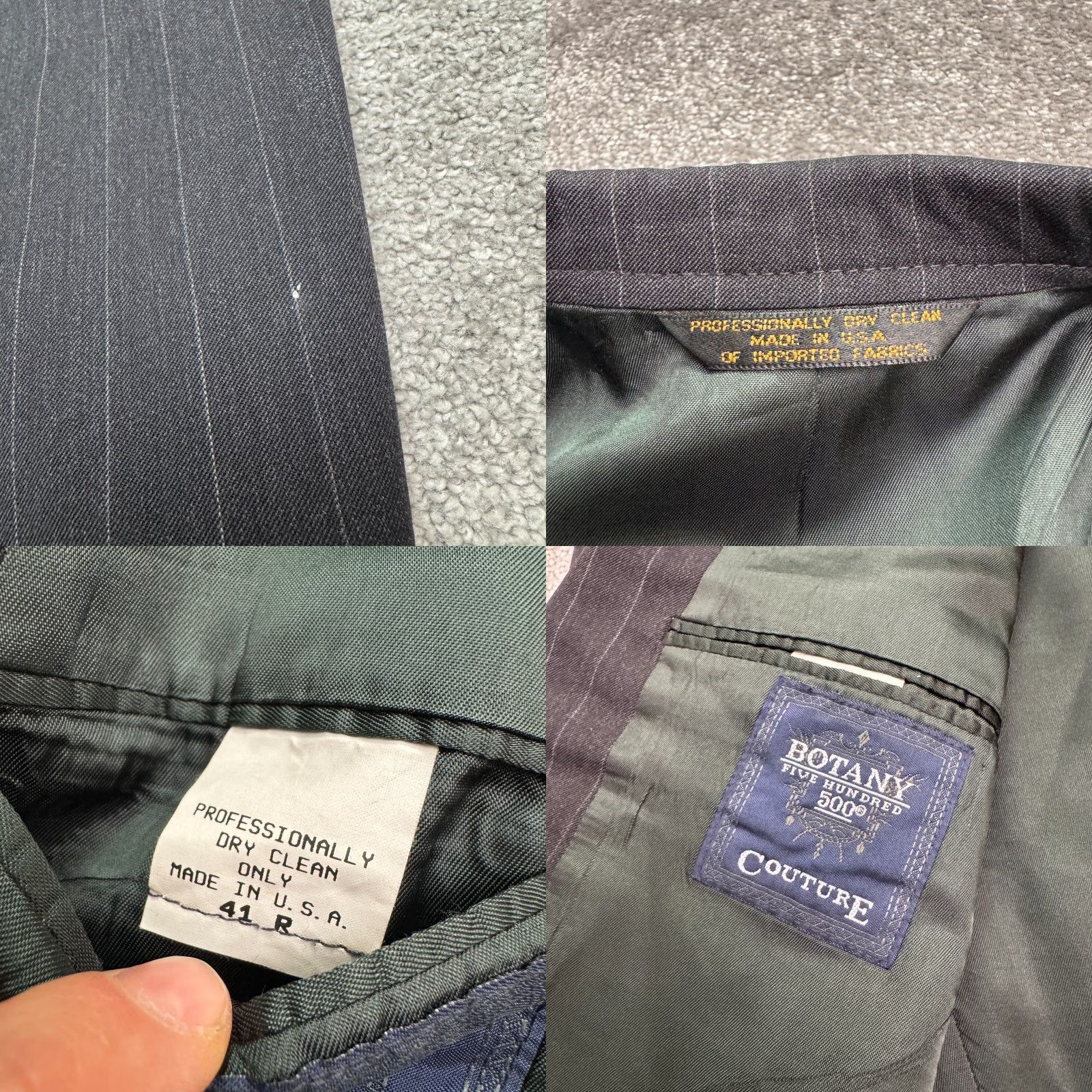 Vintage Botany 500 Couture Wool Blend Suit Blazer Jacket Mens 41R Gray Striped Classic Blazer Wool Blend Botany 500 Mens 41R Gray Striped Classic Size 42R - 8 Thumbnail