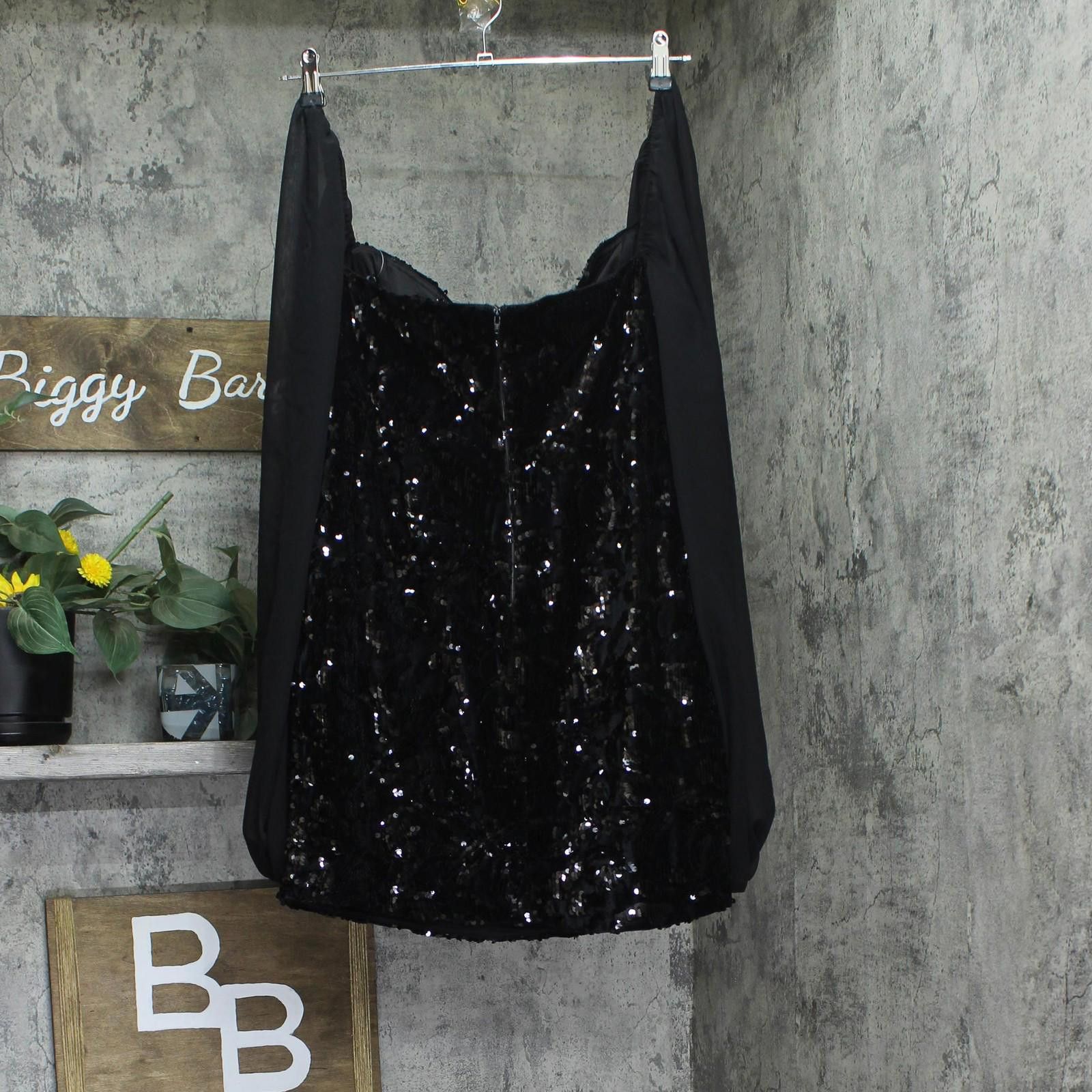 Other Nwt Blondie Nites Balloon-sleeve Mini Dress 4974bn Black 17 Size M / US 6-8 / IT 42-44 - 2 Thumbnail
