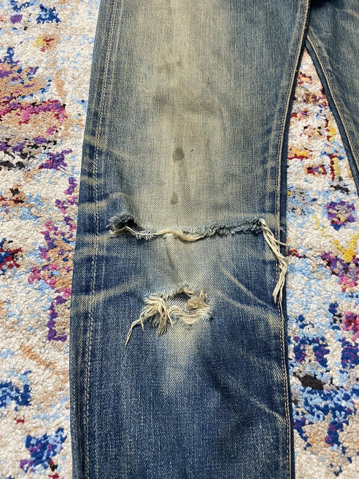 Evisu × Vintage Vintage Evisu Selvedge Slim Straight Distressed Jeans W27 Size US 27 - 17 Thumbnail