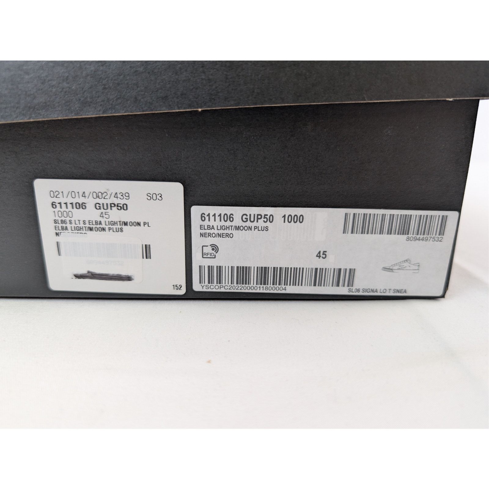Saint Laurent Paris o1rshd1 SL06 Signa Low Top Sneakers in Black Size US 12 / EU 45 - 22 Thumbnail