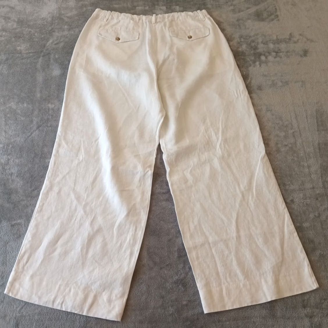 Banana Republic Banana Republic Pants Wide-Leg Linen White Ankle Womens Large Pockets 34x30 Size 36" / US 14 / IT 50 - 2 Thumbnail