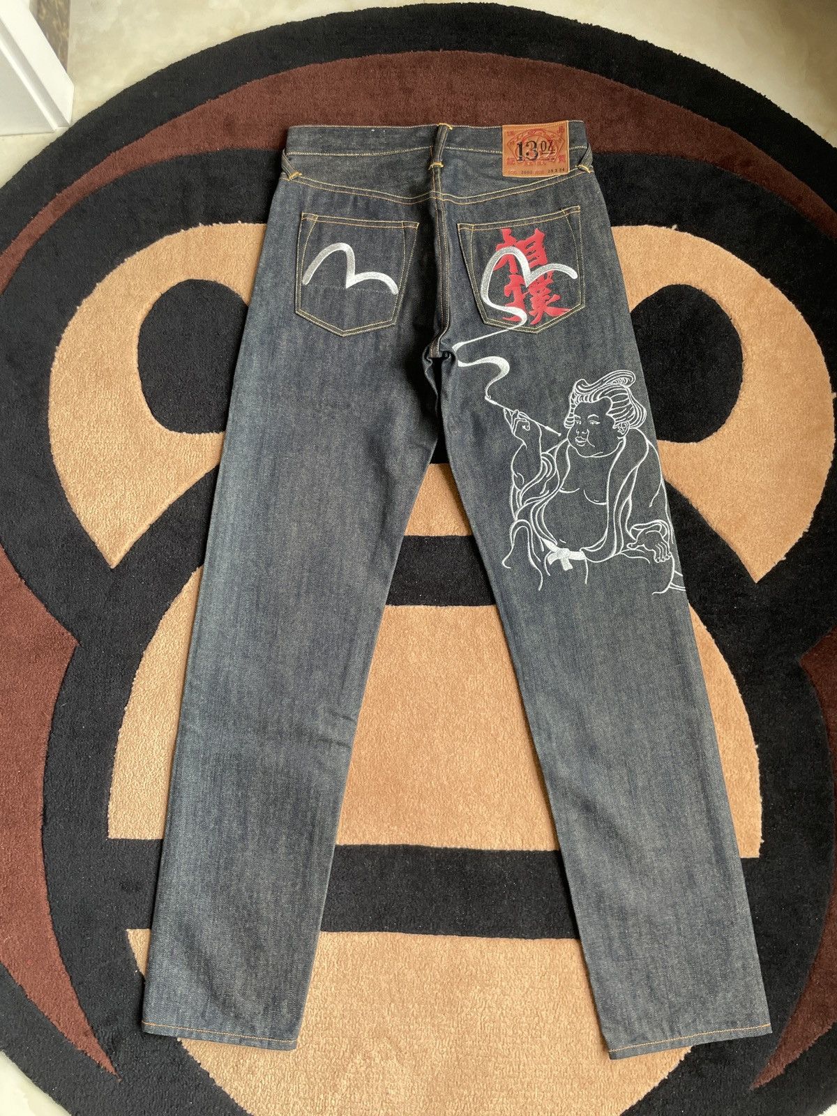 Evisu × Japanese Brand EVISU rare NEW！daicock style embroidery jeans size：28x34 Size US 28 / EU 44 - 1 Thumbnail