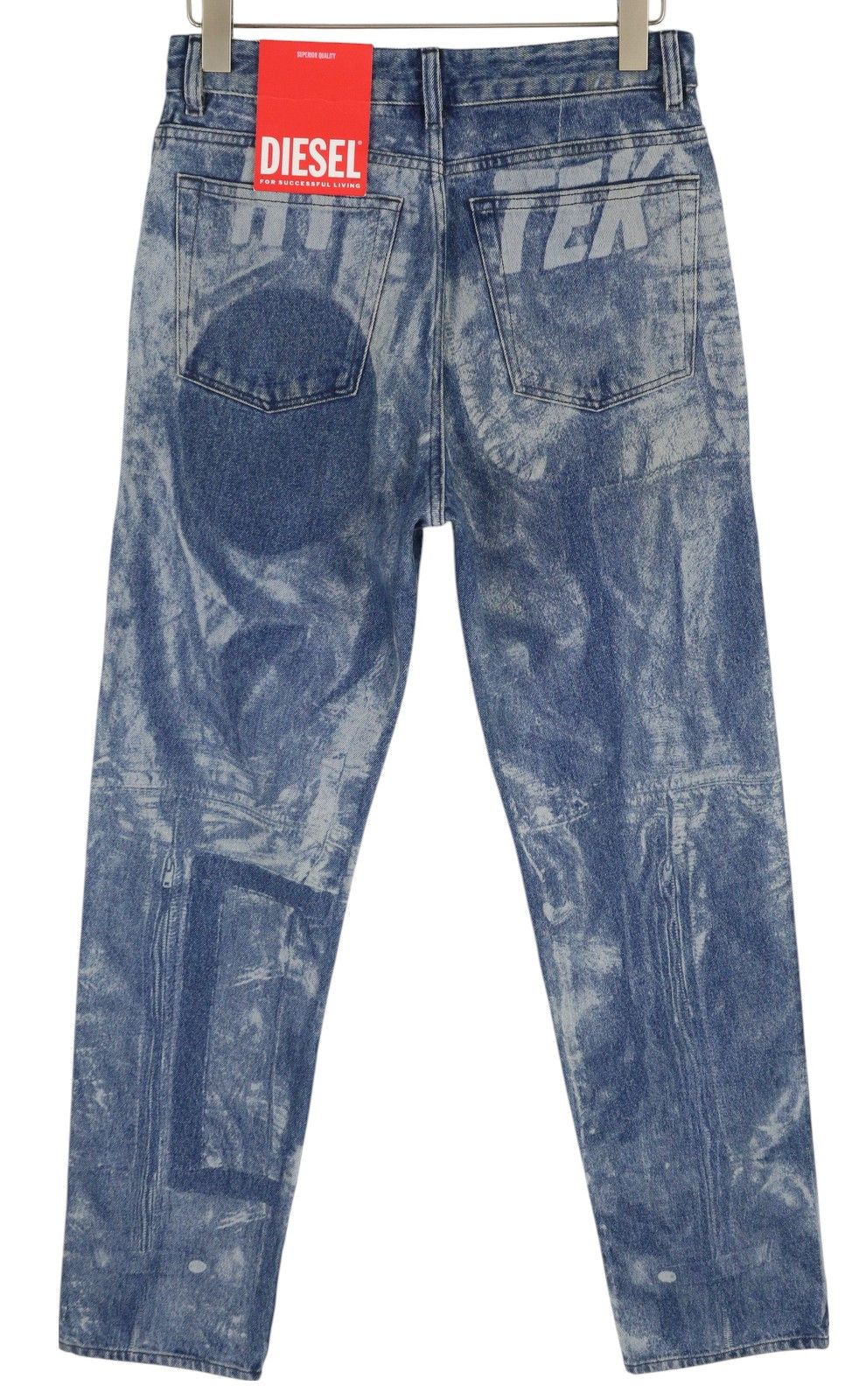 Diesel \1955-FS3 007B8 W30/L32 Blue Washed Pattern 85417 Size US 30 / EU 46 - 4 Thumbnail