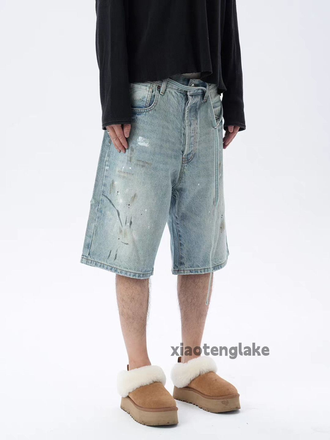 Vintage xz vintage distressed faded loose Stain hiphop shorts Size US 32 / EU 48 - 7 Thumbnail
