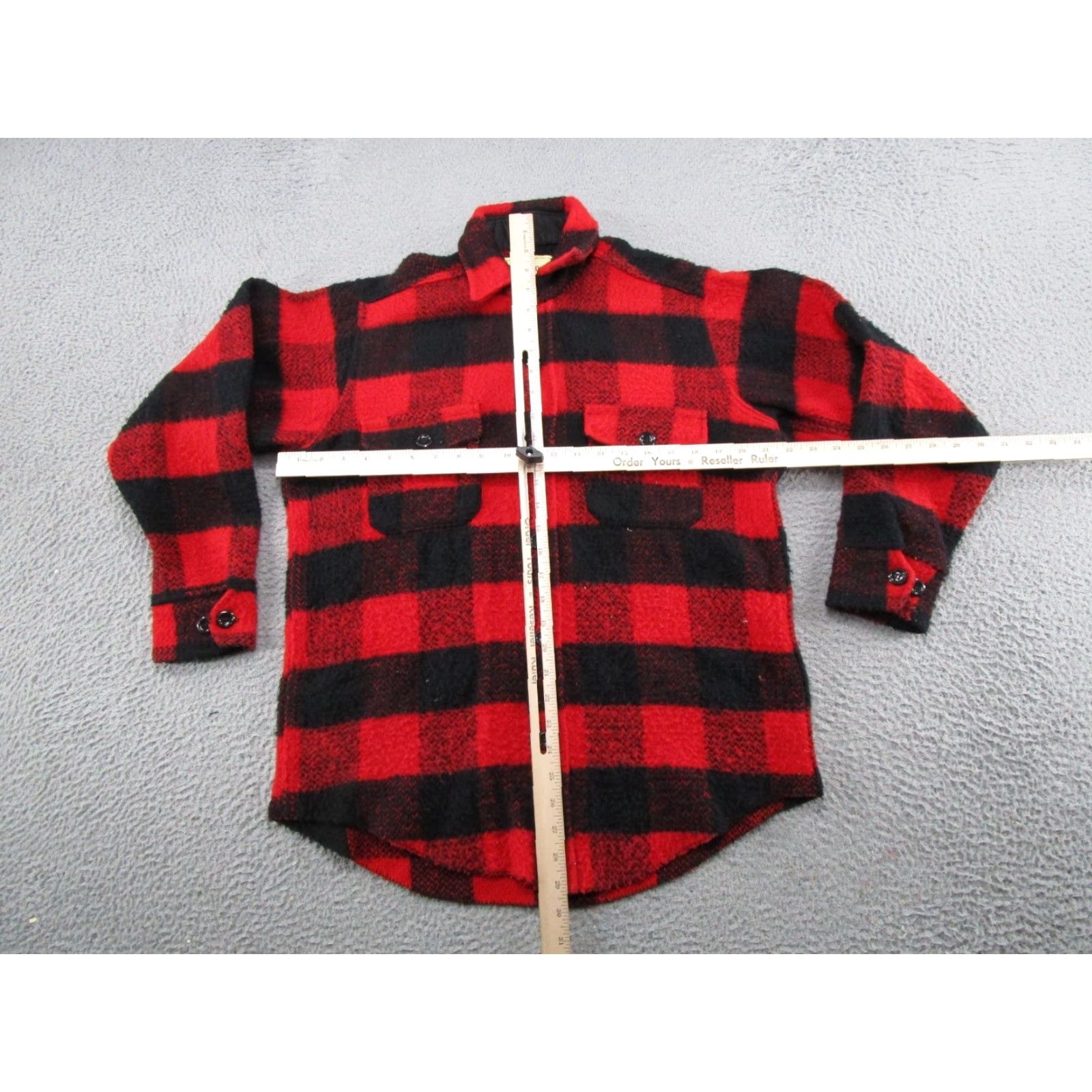 Vintage VINTAGE Melton Flannel Mens M Buffalo Wool Plaid Button Up Camp Shirt USA MADE Size US M / EU 48-50 / 2 - 5 Thumbnail