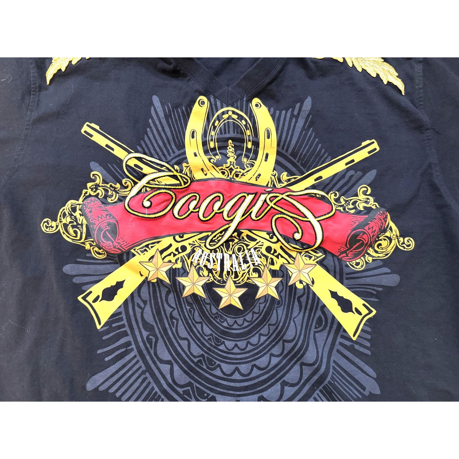 Coogi Vintage Coogi Shirt Mens 3XL Blk Gold Stars Guns Hip Hop Y2K Size US XXL / EU 58 / 5 - 2 Thumbnail