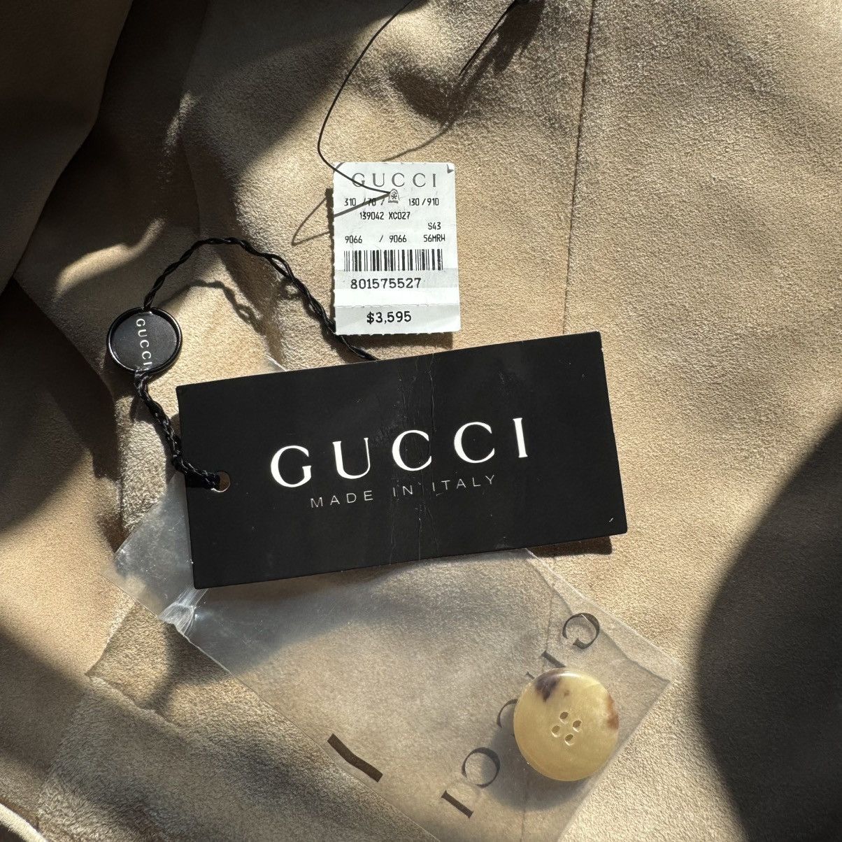 Gucci Gucci SS2005 Sand Beige Suede Leather Blazer Jacket Size US XL / EU 56 / 4 - 11 Thumbnail