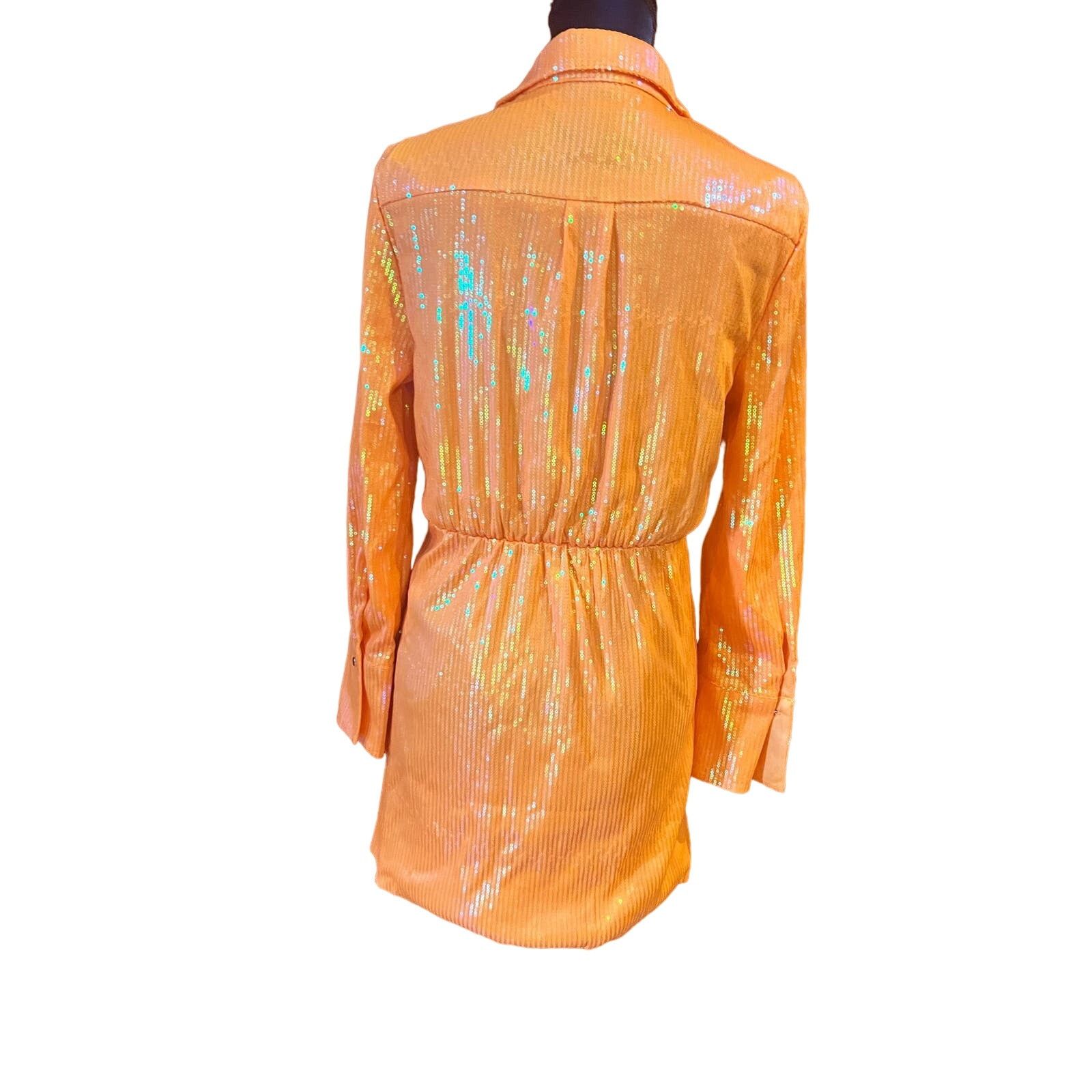 House of Harlow House Of Harlow 1960 Sequins Wrap Dress Orange NWT Small Size S / US 4 / IT 40 - 4 Thumbnail