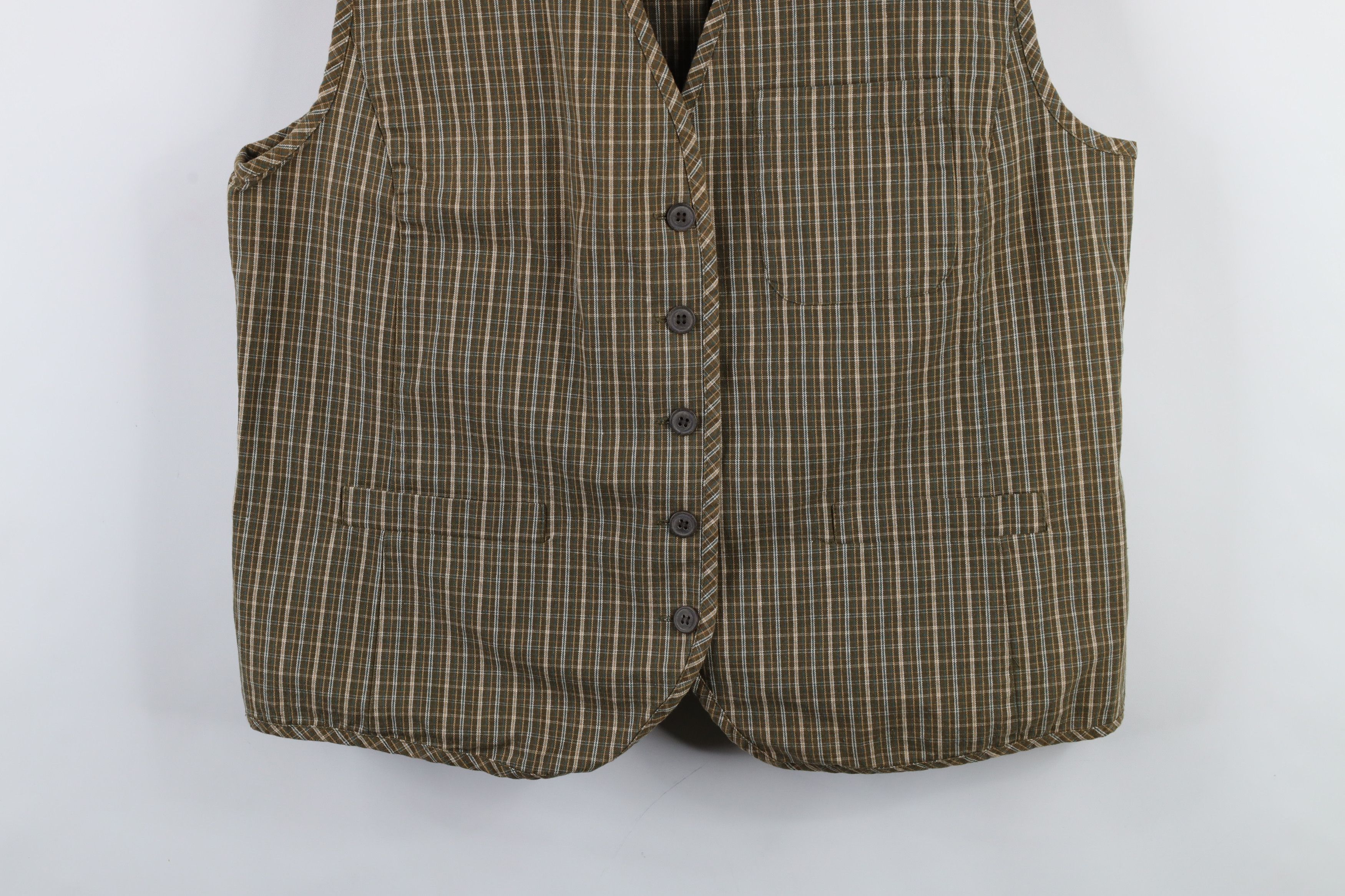 Vintage Vintage 90s Streetwear Checkered Plaid Tie Back Vest Jacket Size XL / US 12-14 / IT 48-50 - 3 Thumbnail