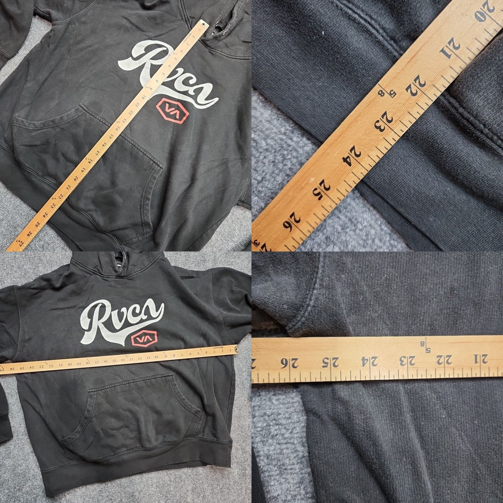 RVCA RVCA Hoodie Men 2XL Black Pullover White Red Graphic Logo Sweatshirt Size US XXL / EU 58 / 5 - 9 Thumbnail
