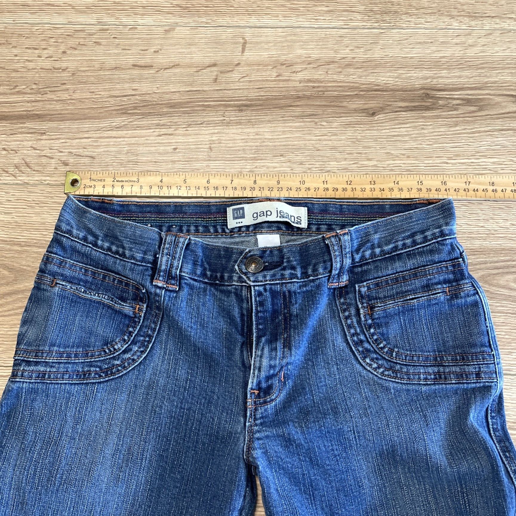 Gap VINTAGE Gap Women's Jeans 12 Bootcut Ankle Blue Stretch Denim Mid Rise Size 34" / US 12 / IT 48 - 3 Thumbnail