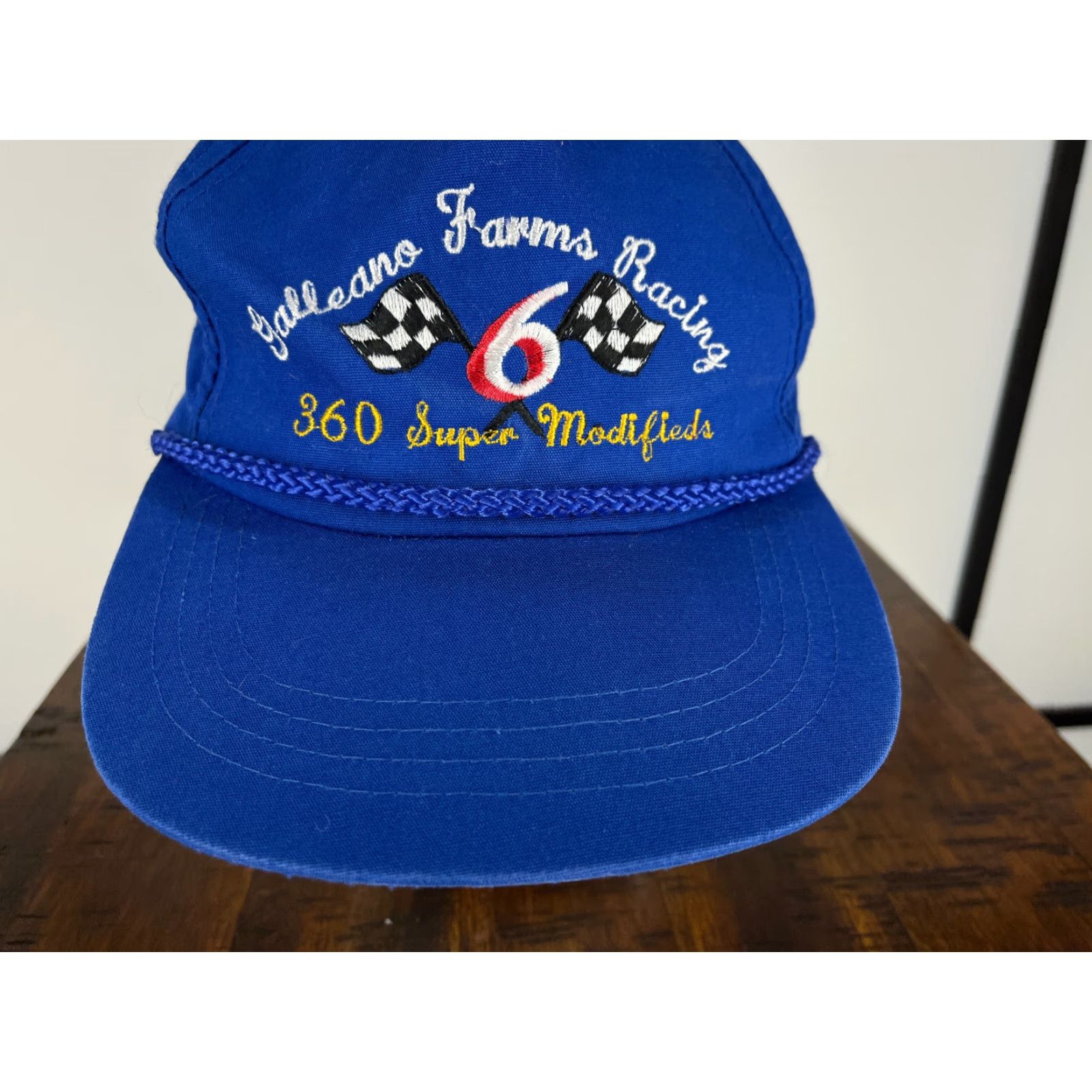 Vintage VINTAGE Galleano Farms Racing Hat Cap Snap Back Adult Blue 360 Super Modifieds #6 Cotton Size ONE SIZE - 3 Thumbnail