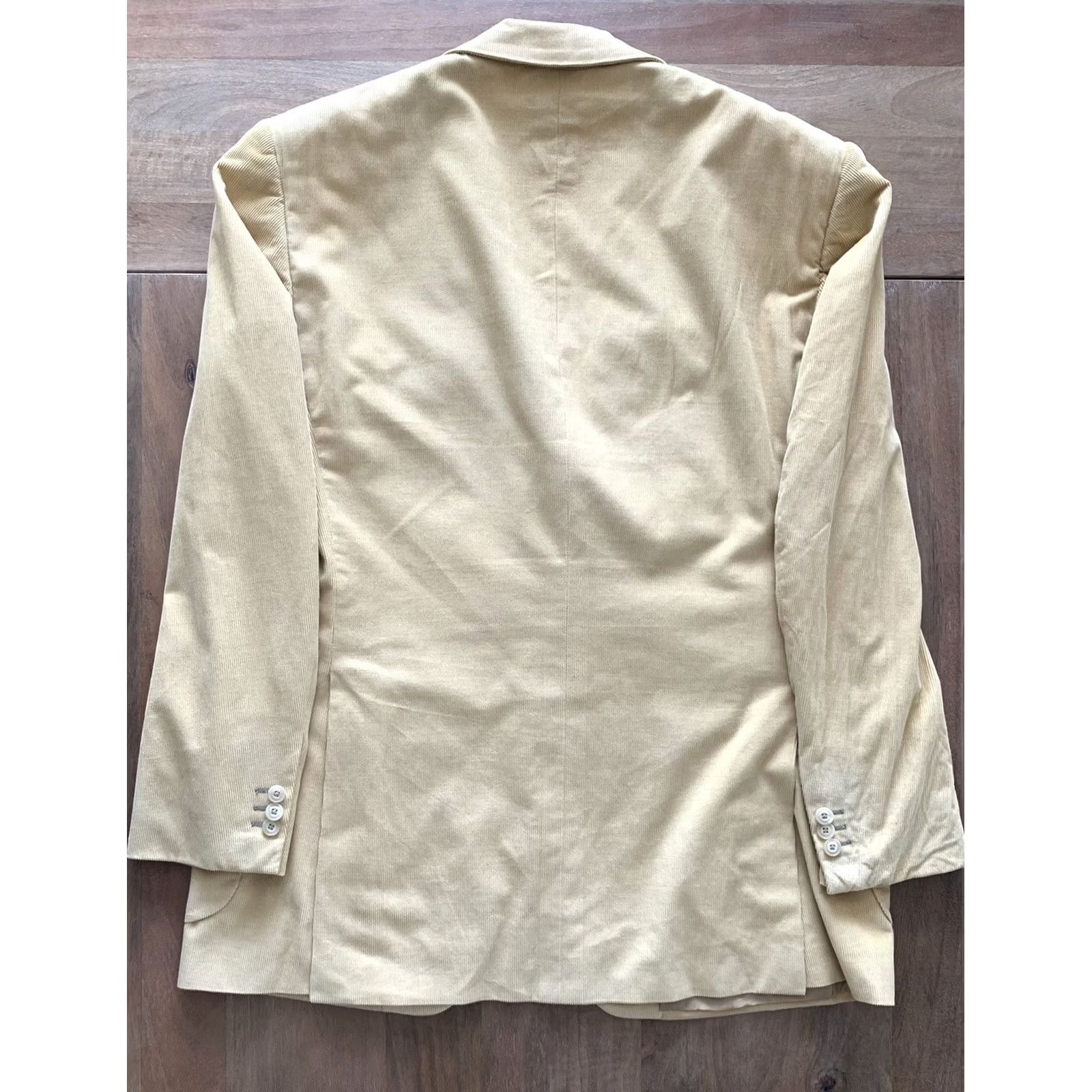 Vintage Larusmiani Milano Corduroy Jacket Luxury Designer Mens 54 (44R US) Yellow Sport Coat Classic Italian Size US S / EU 44-46 / 1 - 2 Thumbnail