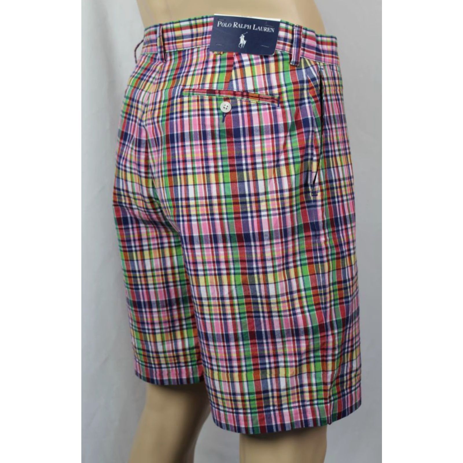 Polo Ralph Lauren Polo Ralph Lauren Plaid Shorts NWT 31 Men Casual Shorts Multi-Color 100% Cotton Blue Pink Green Red NWT Mens Size US 31 - 2 Thumbnail