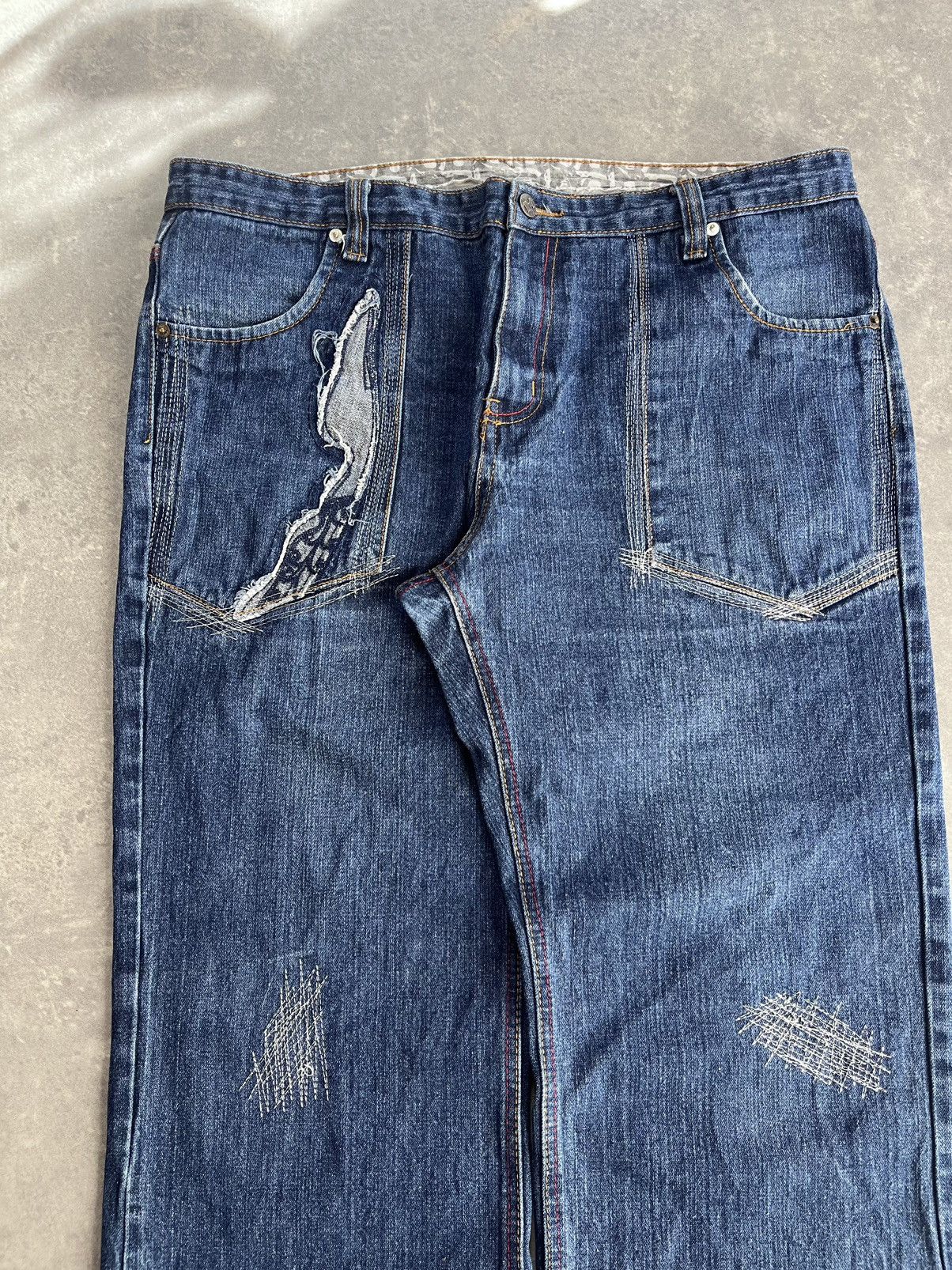 Artful Dodger 00s Artful Dodger Rare Skulls Baggy Denim Jeans 40 XXL Size US 40 / EU 56 - 3 Thumbnail