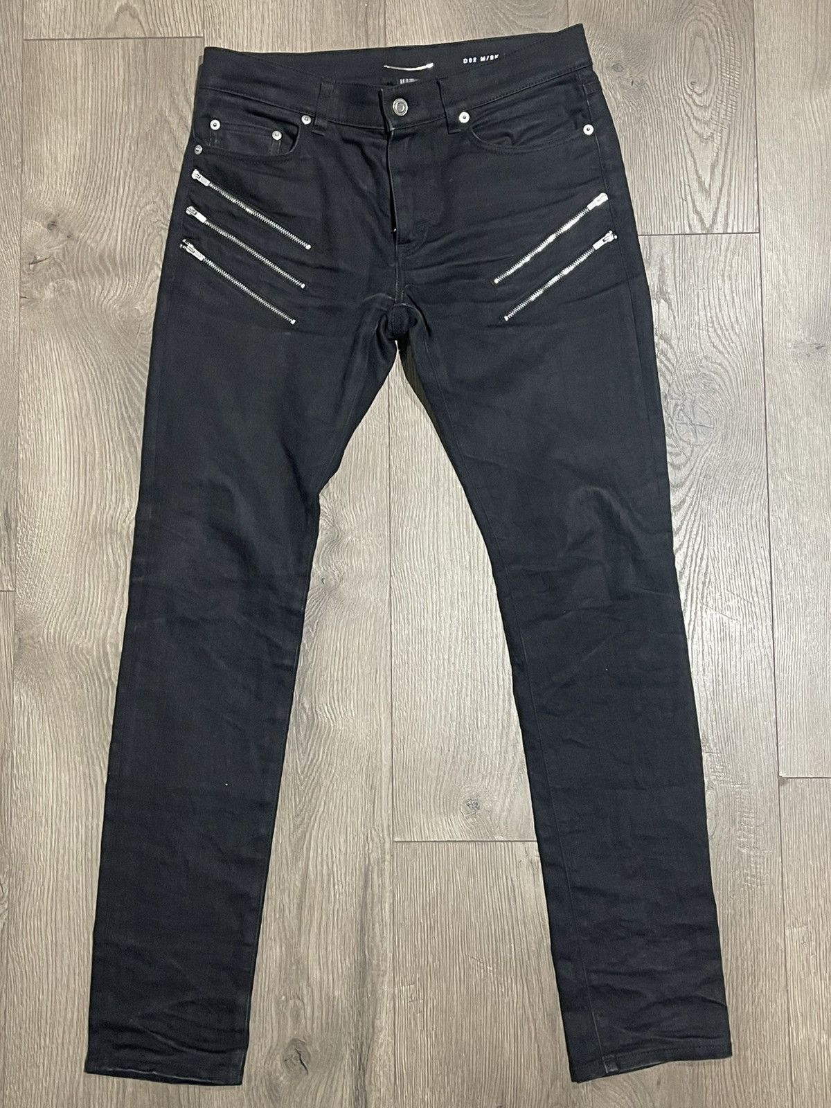 Hedi Slimane × Saint Laurent Paris 13FW D02 Black Chain Jeans Sz30