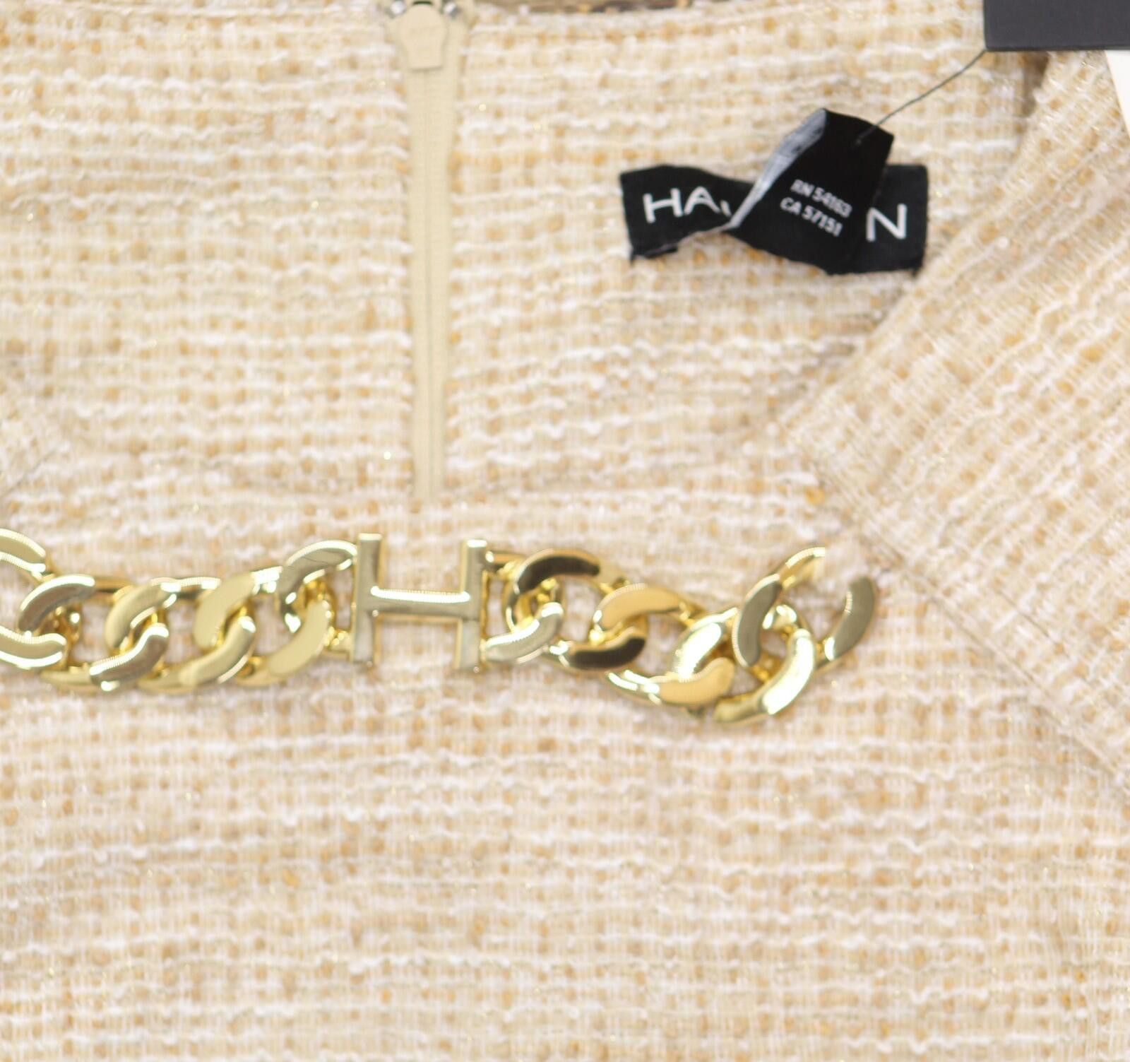 Other Halston Chain-trim Shift Dress Hd4jmb8t Oatmeal Brown 14 Size XL / US 12-14 / IT 48-50 - 5 Thumbnail