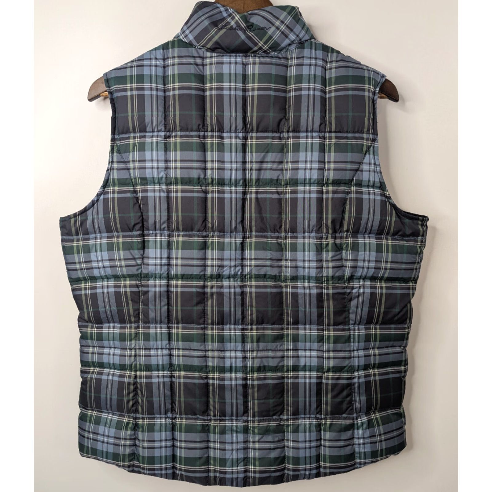 Eddie Bauer VINTAGE Eddie Bauer Premium Goose Down Vest Women's Large Blue Green Plaid Sleeveless Size L / US 10 / IT 46 - 3 Thumbnail