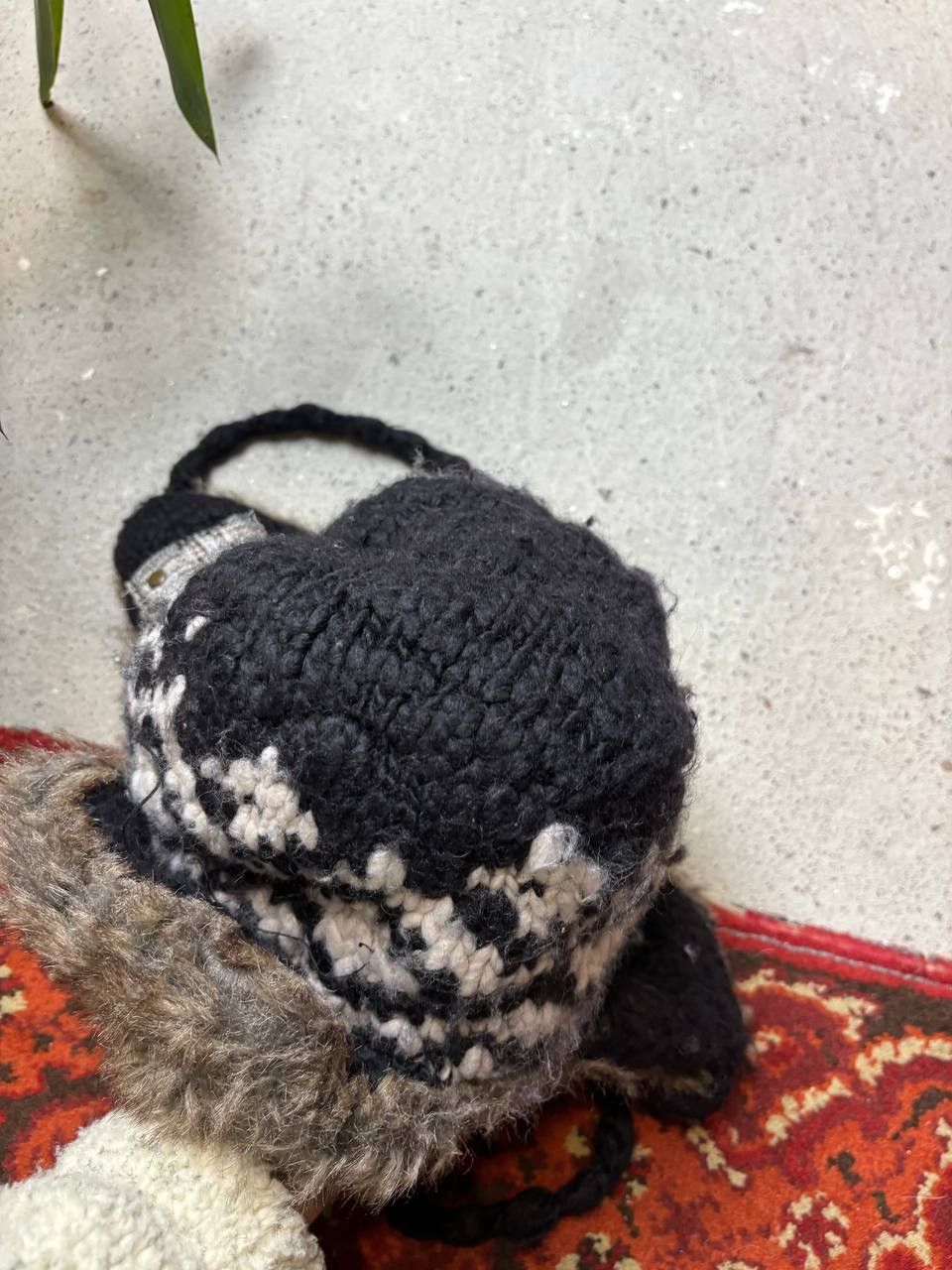 Hysteric Glamour × Vintage Vintage Y2K Japanese brand Ushanka Wool Knitted opium fur Size ONE SIZE - 6 Thumbnail