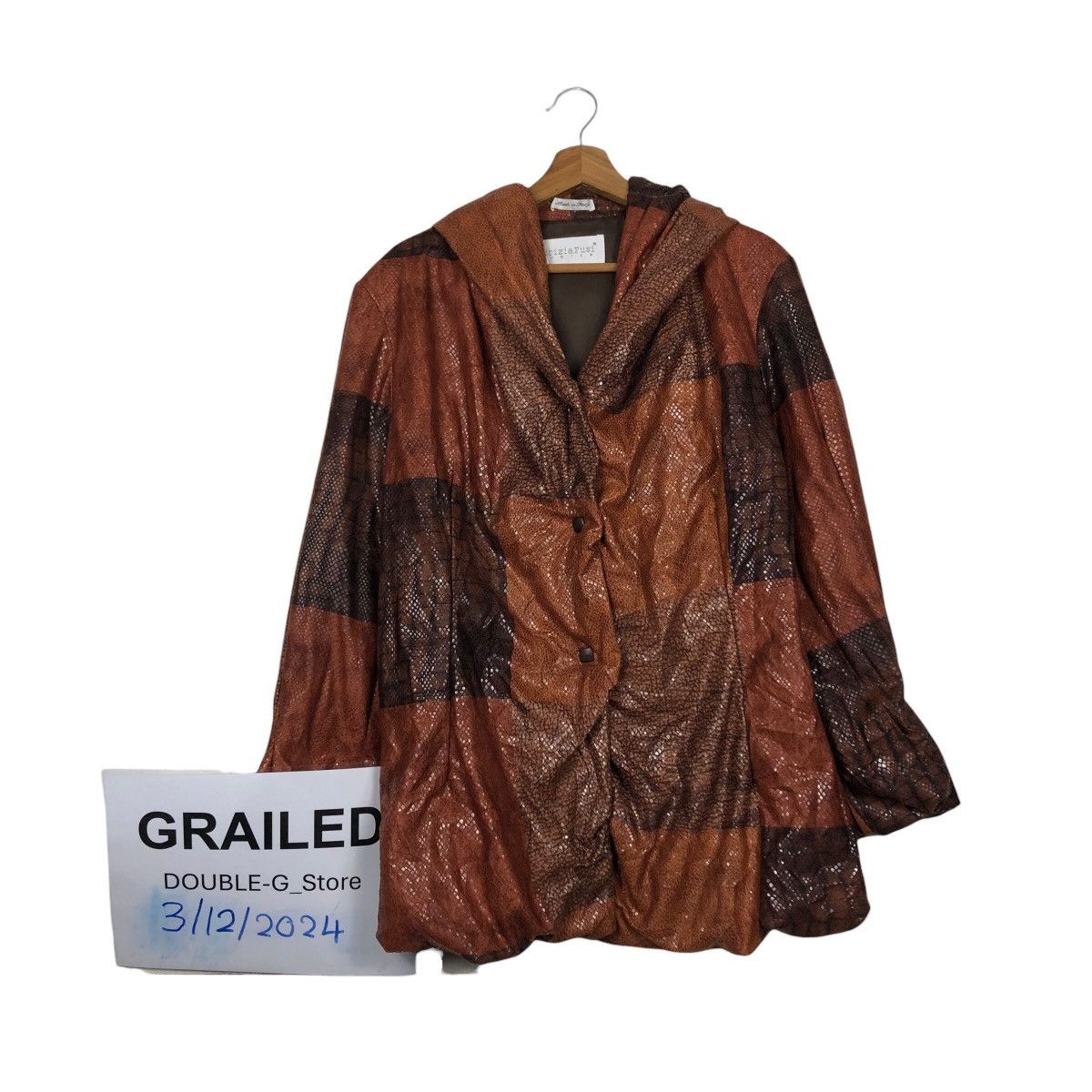 Vintage 📌Vintage Snake Skin Design Chore Jacket PatriziaFusi Italy Size US M / EU 48-50 / 2 - 1 Thumbnail