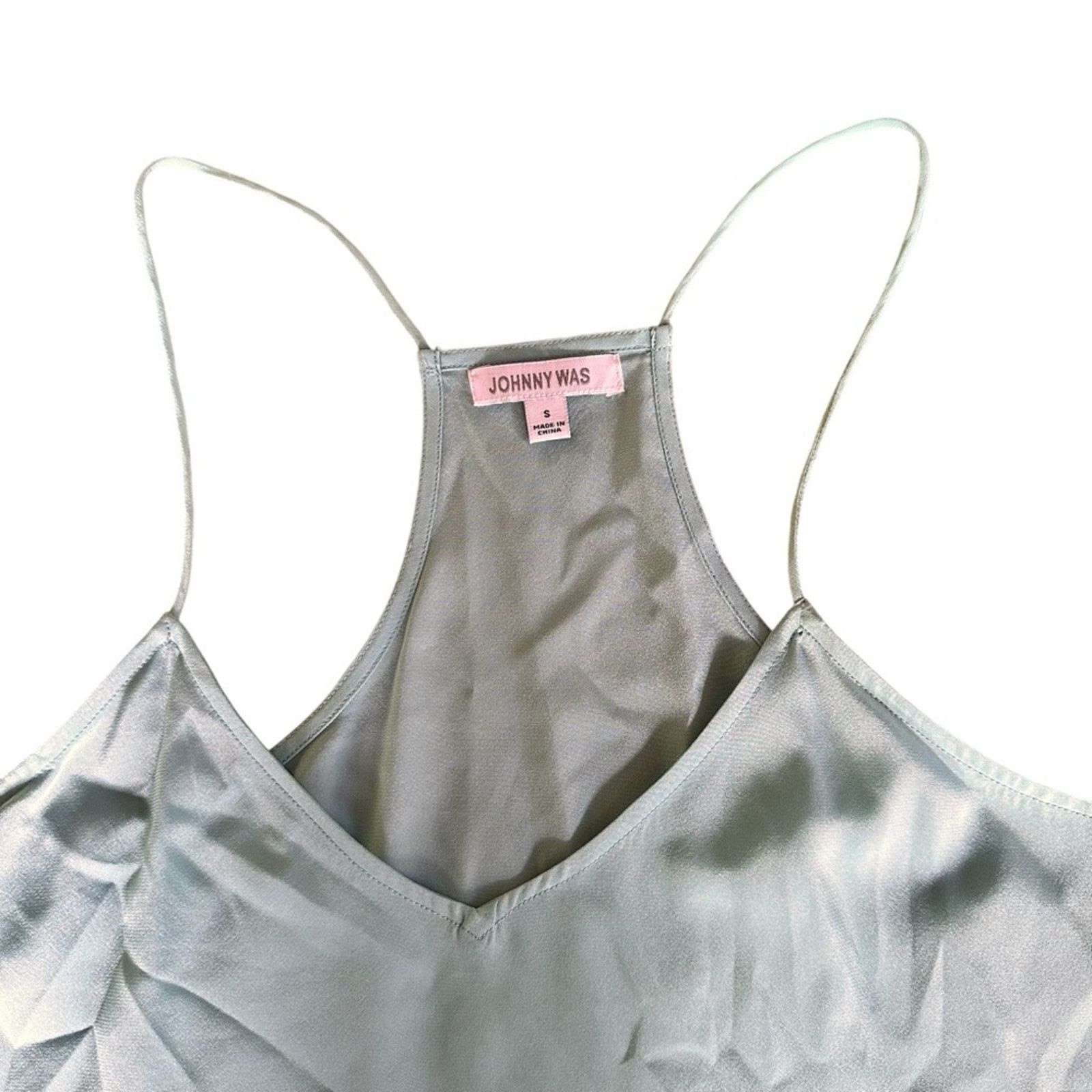 Johnny Was Johnny Was Etta Silk Cami Tank – Robin’s Egg Blue – Size S Size S / US 4 / IT 40 - 6 Thumbnail