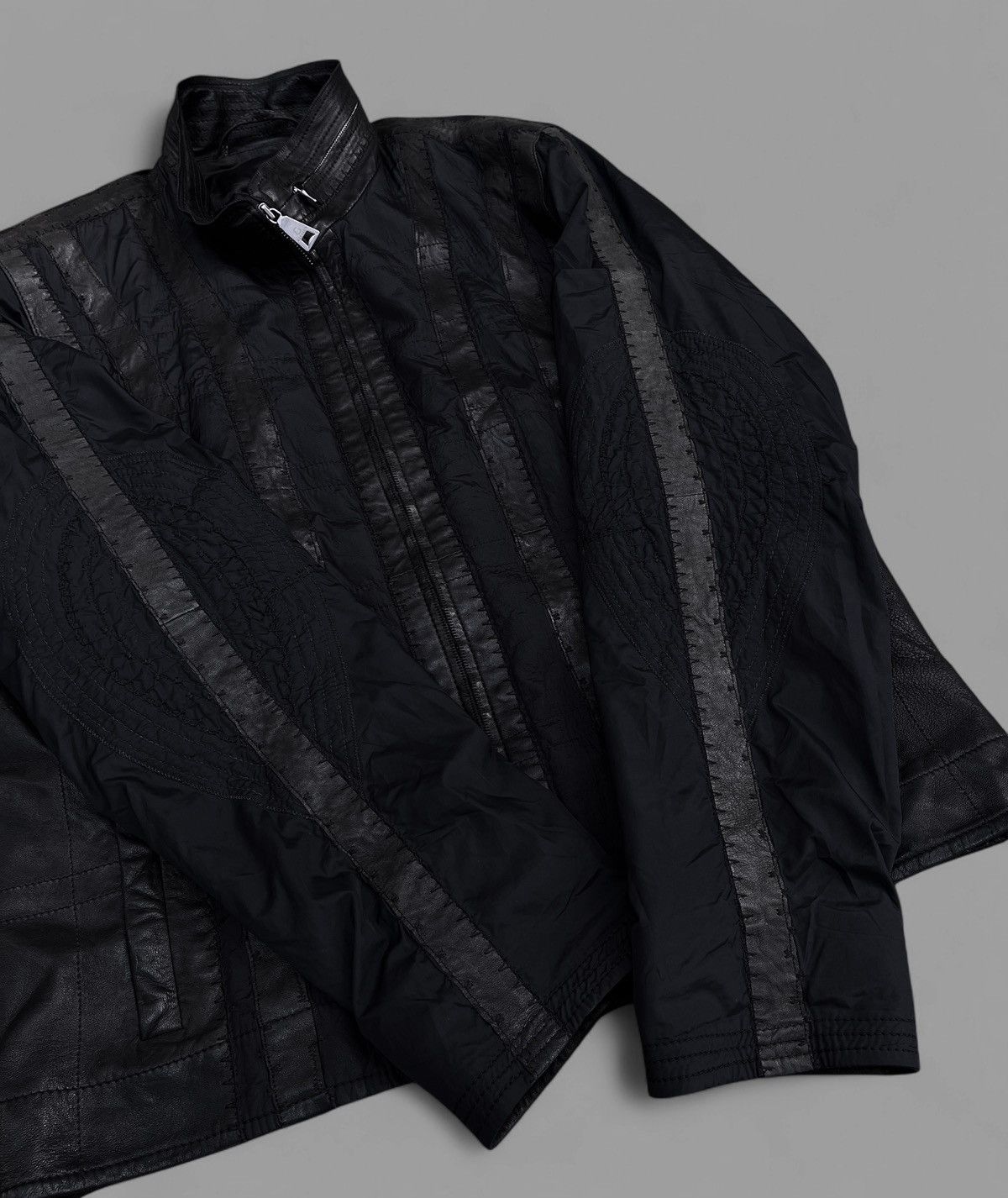 Handmade 🔥Rare KAPRAUN Hand Made Leather Nylon Jacket Y2K Size US L / EU 52-54 / 3 - 25 Thumbnail