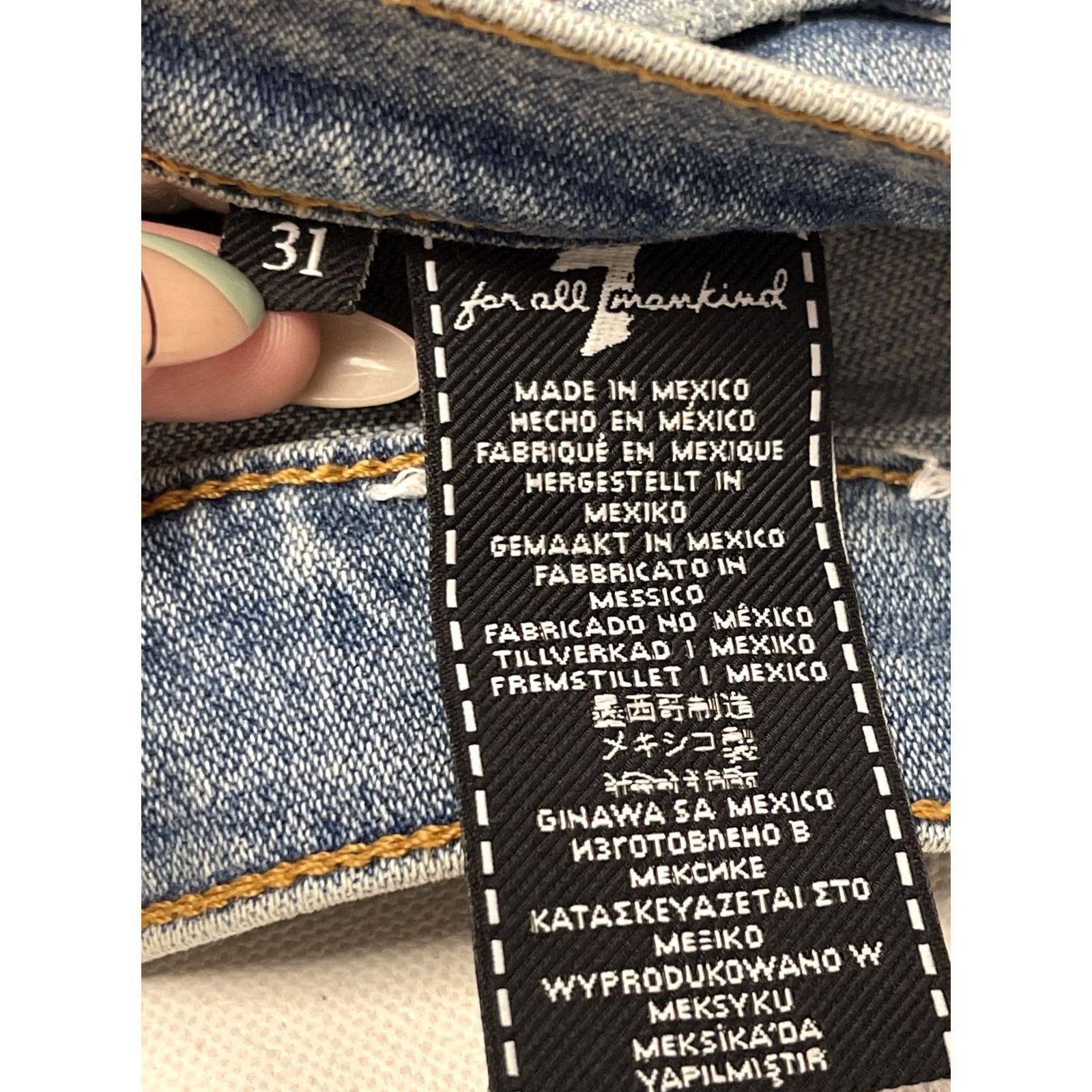 7 For All Mankind 7 For All Mankind Womens Straight Low Rise Stretch Jeans Size 31 NWOT Size 24" / US 00 / IT 34 - 5 Thumbnail
