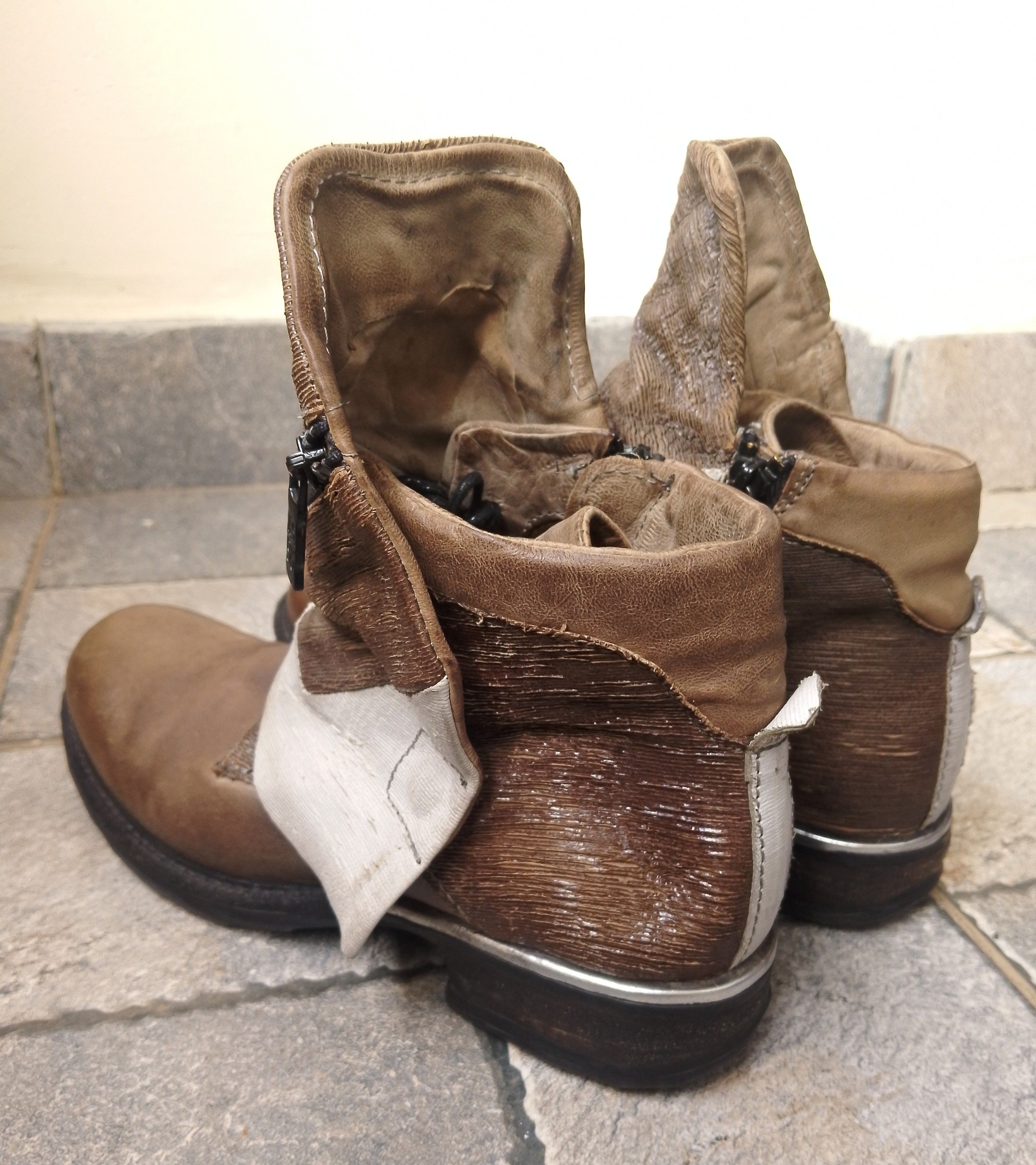 A.S.98 AS 98 layered patchwork biker boots Size US 8 / IT 38 - 2 Thumbnail