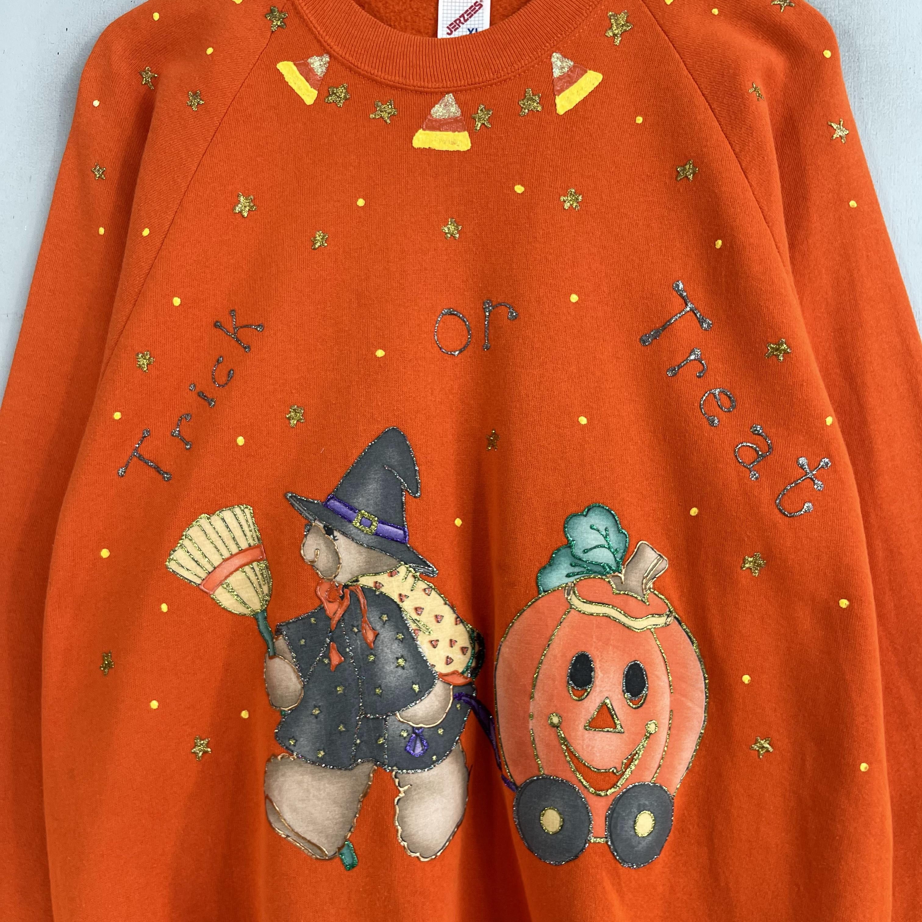 Expert Horror × Vintage Vintage Halloween Trick Or Treat Printed Sweatshirt Size US M / EU 48-50 / 2 - 2 Thumbnail