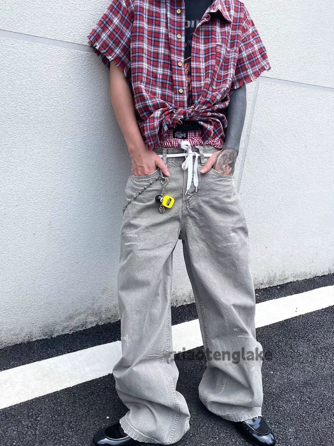 Vintage Unisex washed faded loose baggy hiphop cargo pants Size US 32 / EU 48 - 8 Thumbnail